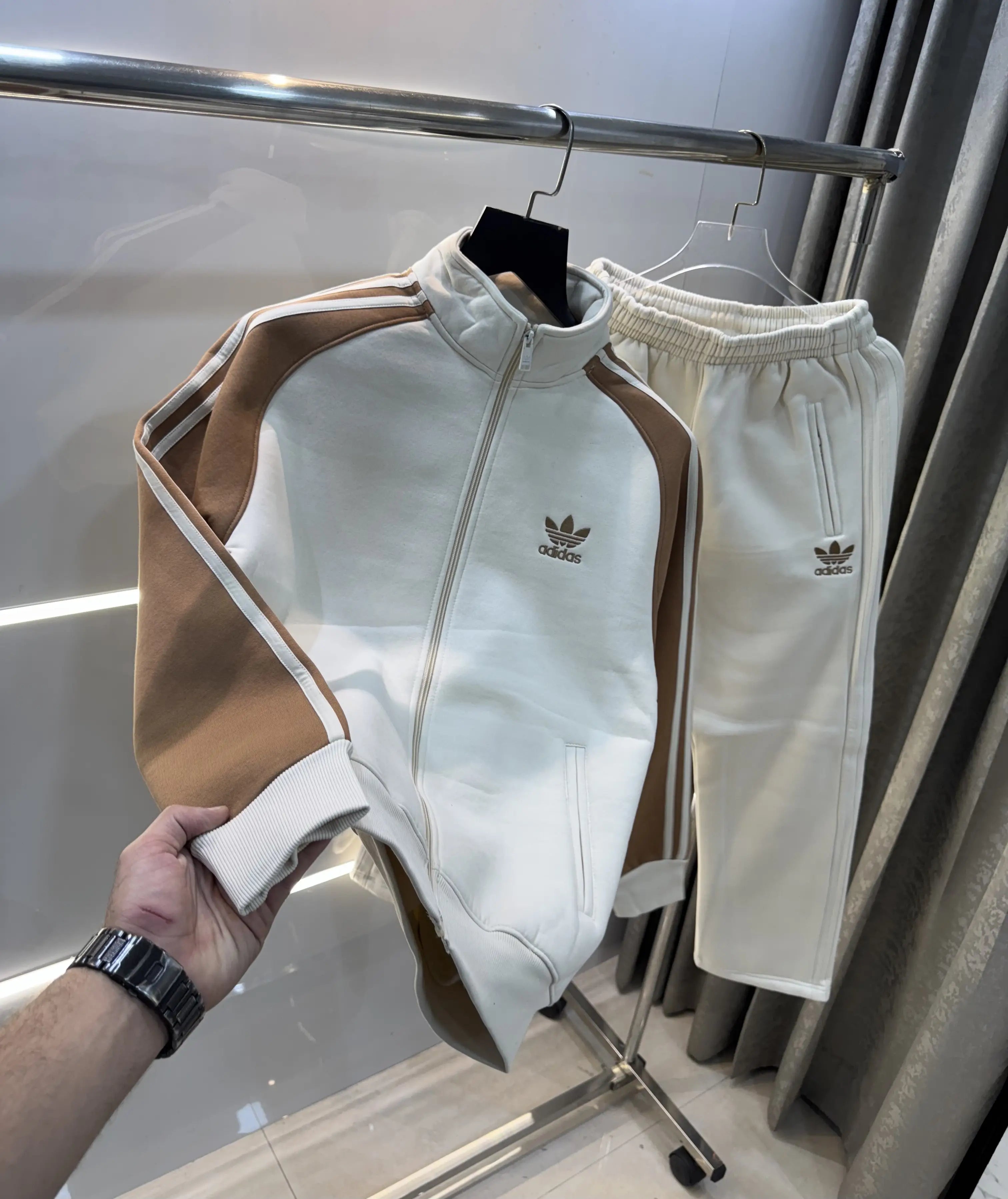 Adida s Cream Premium Classic Tracksuit Secondary image