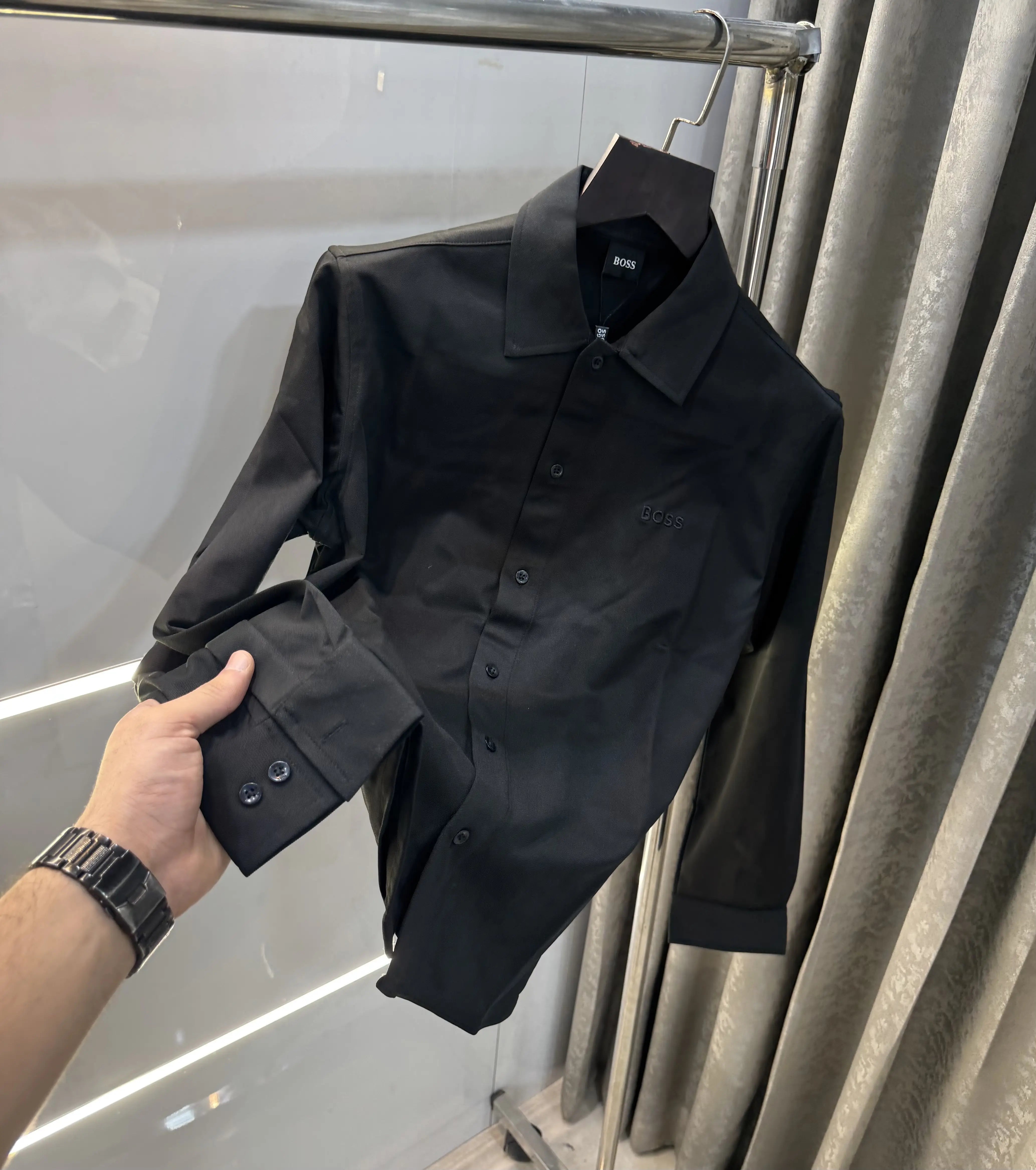 Hugo  Boss Black Embroidery Logo Imported Lycra Shirt Secondary image