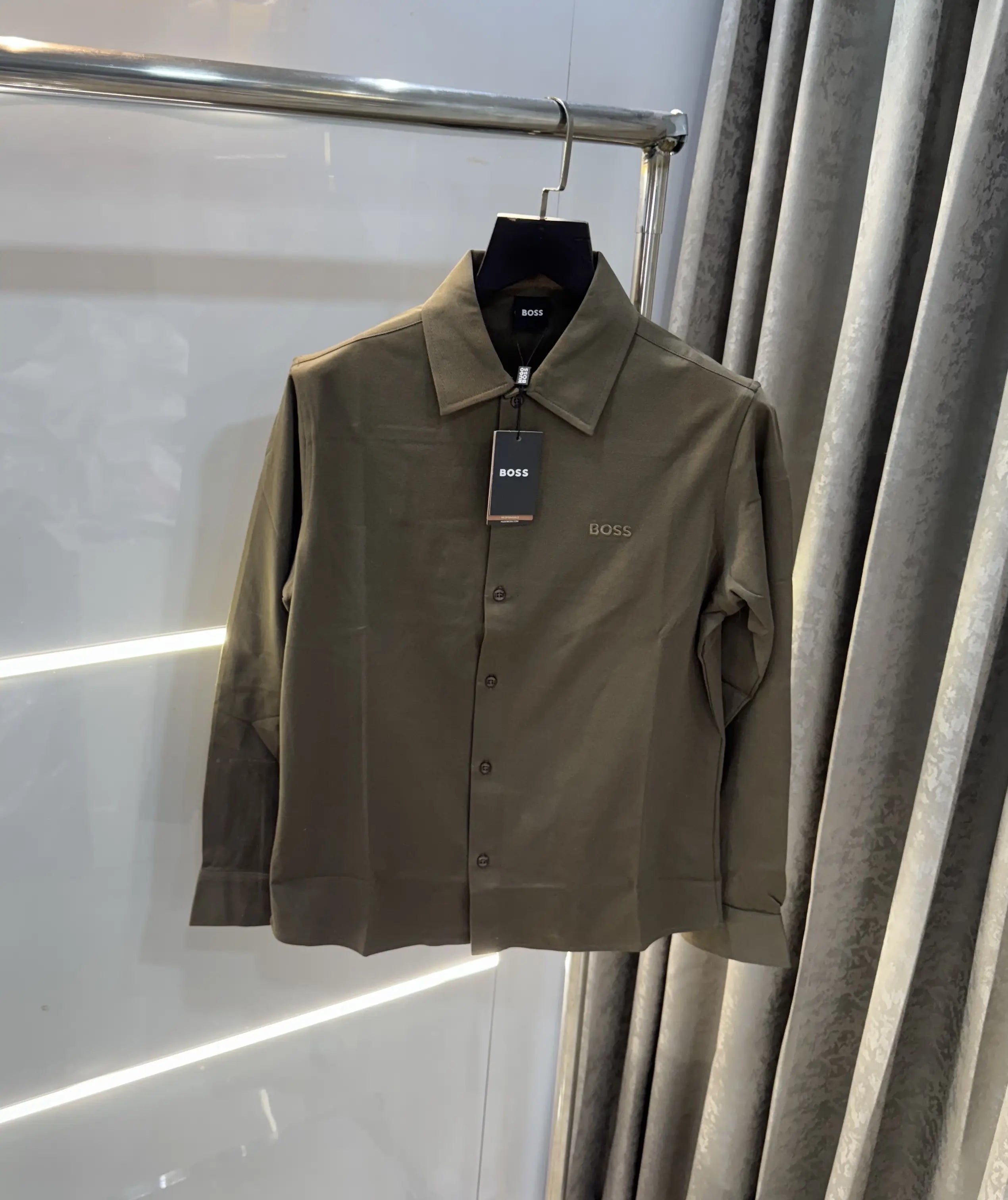 Hugo  B0ss! Brown Embroidery Logo Imported Lycra Shirt Main image
