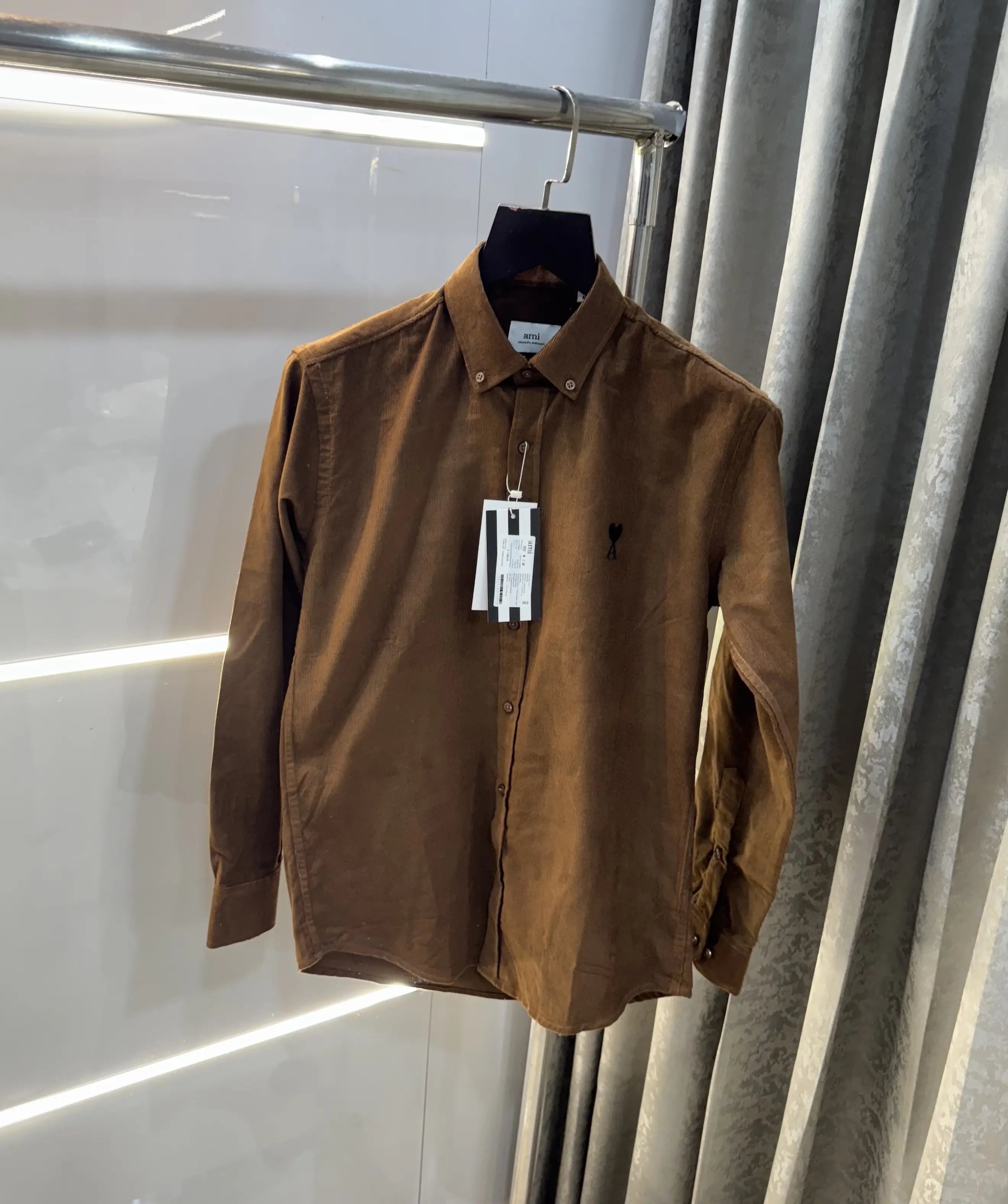 Ami Paris Brown Embroidry Logo Premium Shirt Secondary image