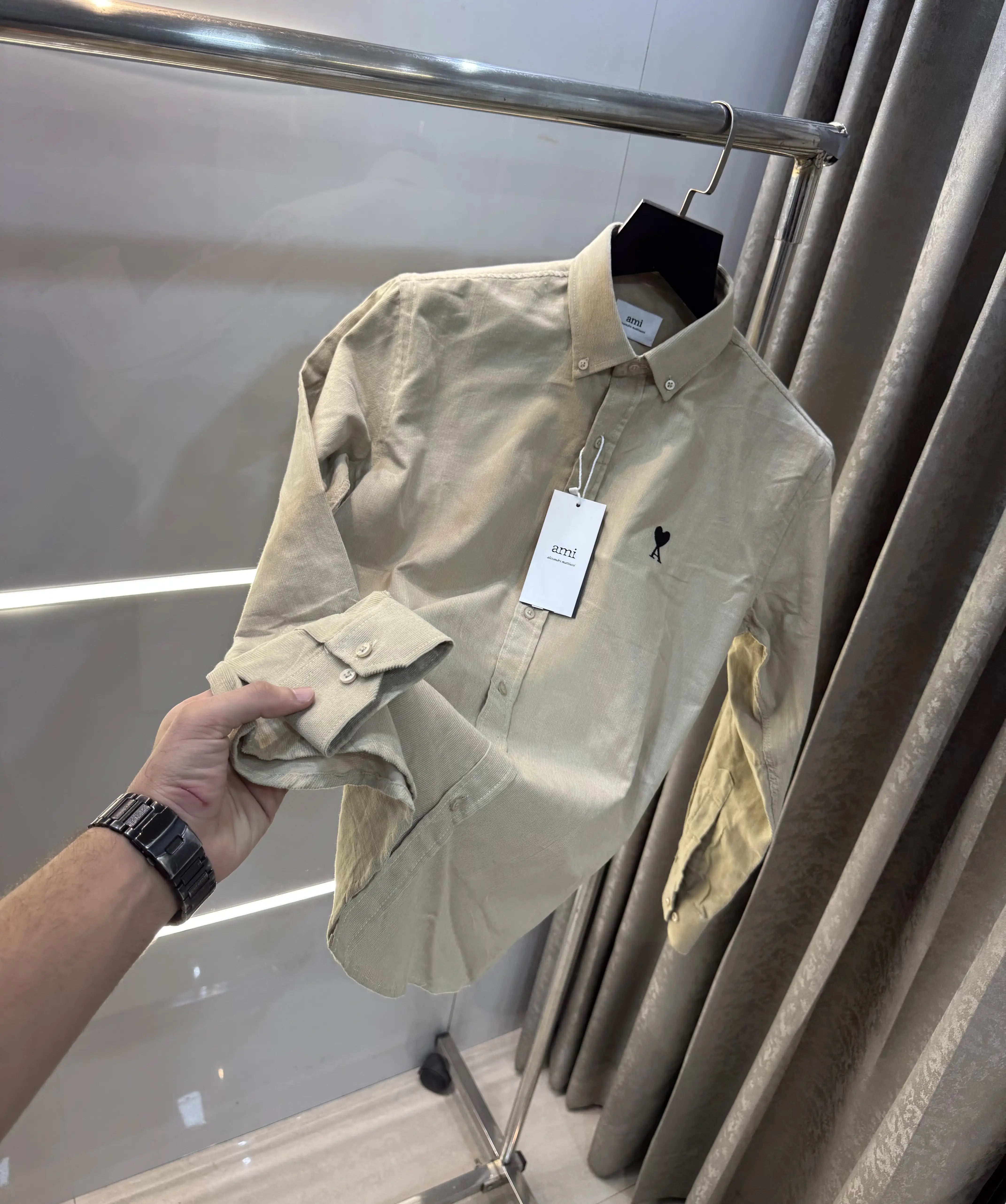 Ami Paris Cream Embroidry Logo Premium Shirt Secondary image