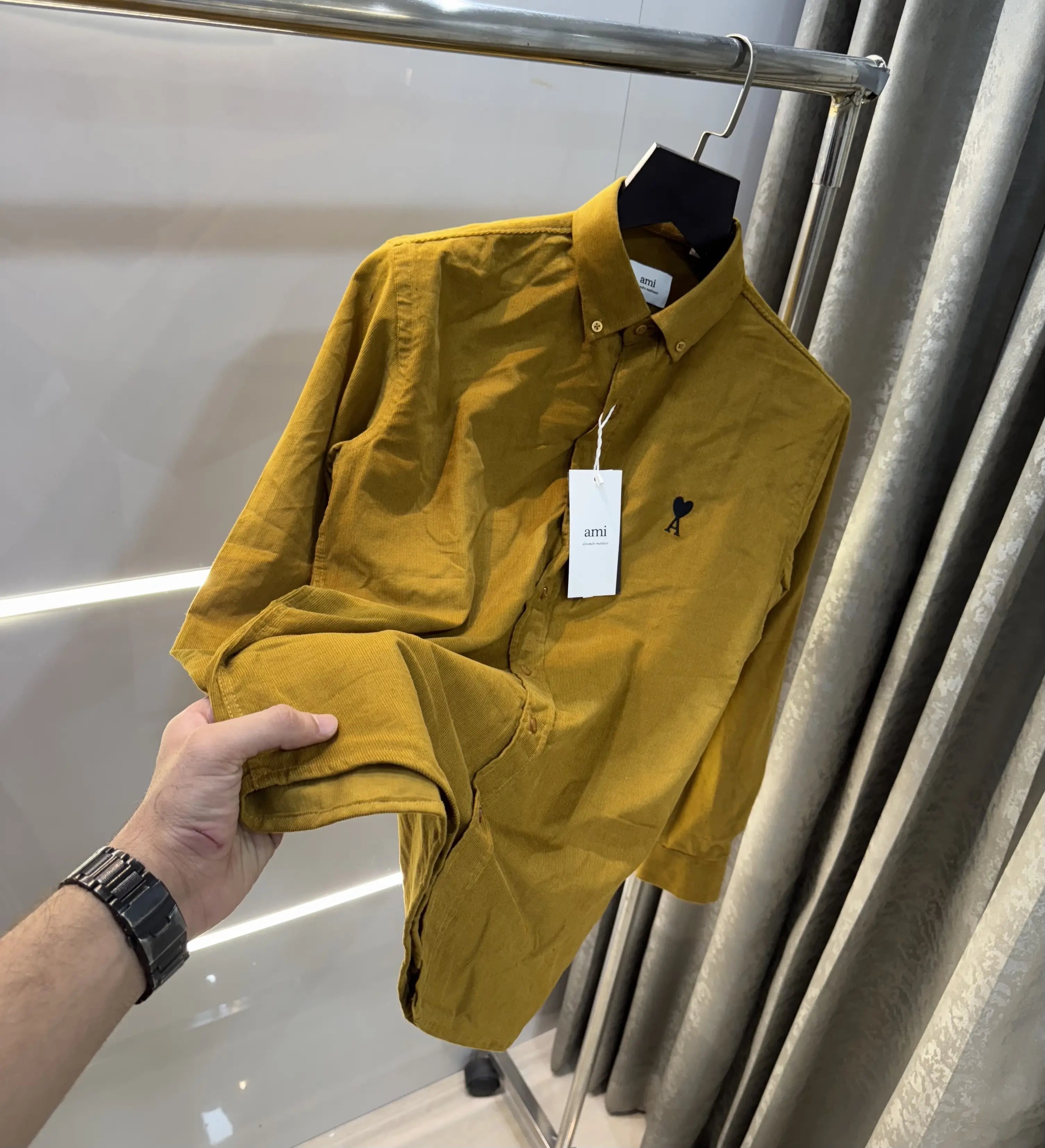 Ami Paris Light Brown Embroidry Logo Premium Shirt Secondary image
