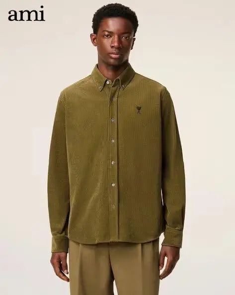 Ami Paris Olive Embroidry Logo Premium Shirt Main image