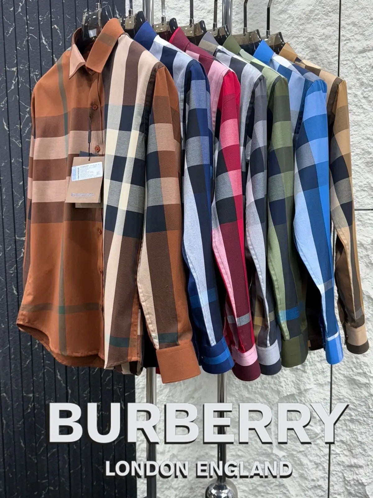 Burberr y 3 Beige Checks Premium Shirt With Original Bo_X Packing