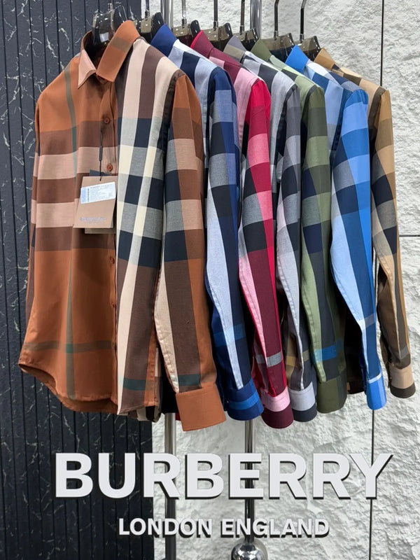 Burberr y 3 Beige Checks Premium Shirt With Original Bo_X Packing
