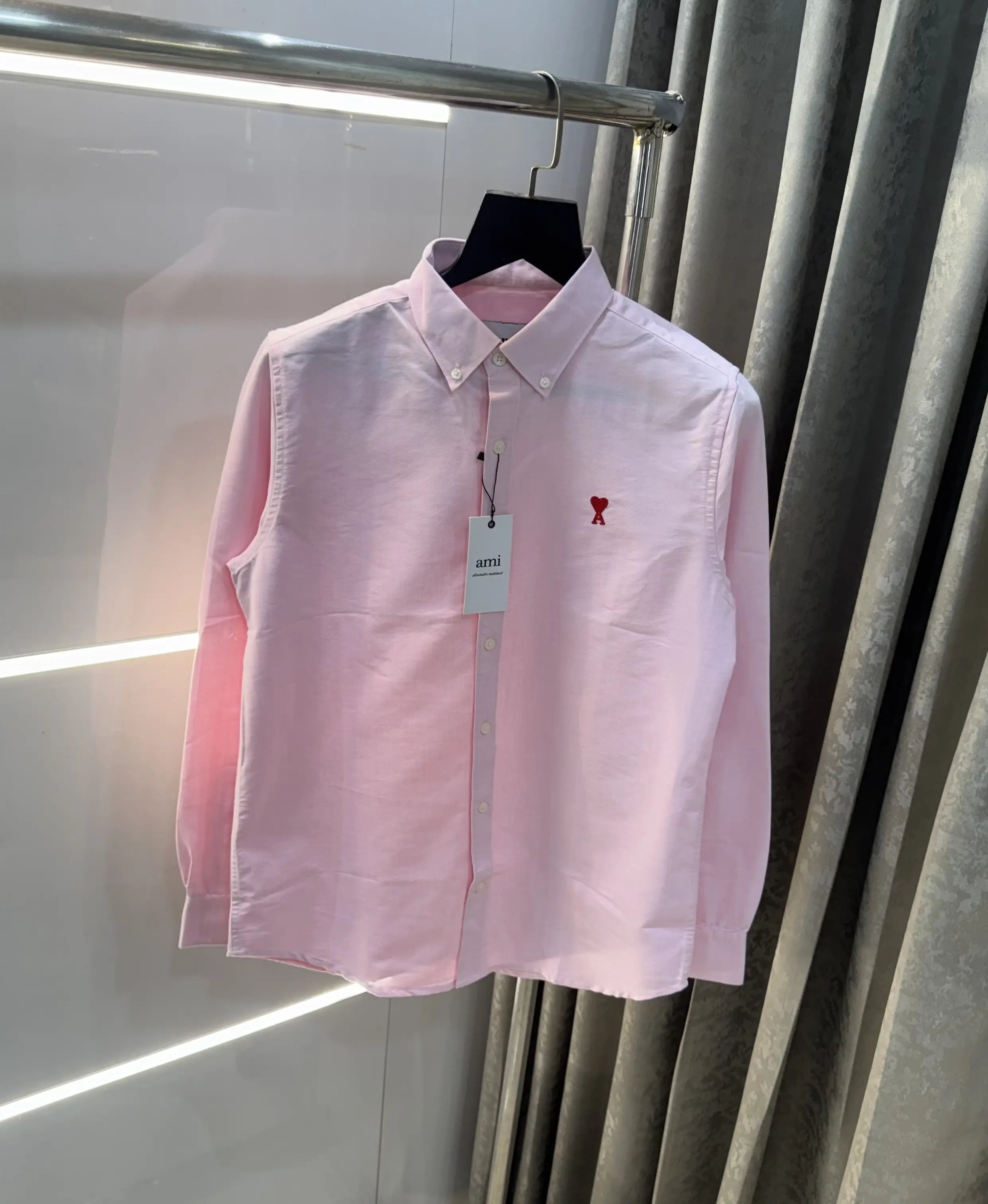 Ami Paris Pink Embroidry Logo Premium Shirt Secondary image