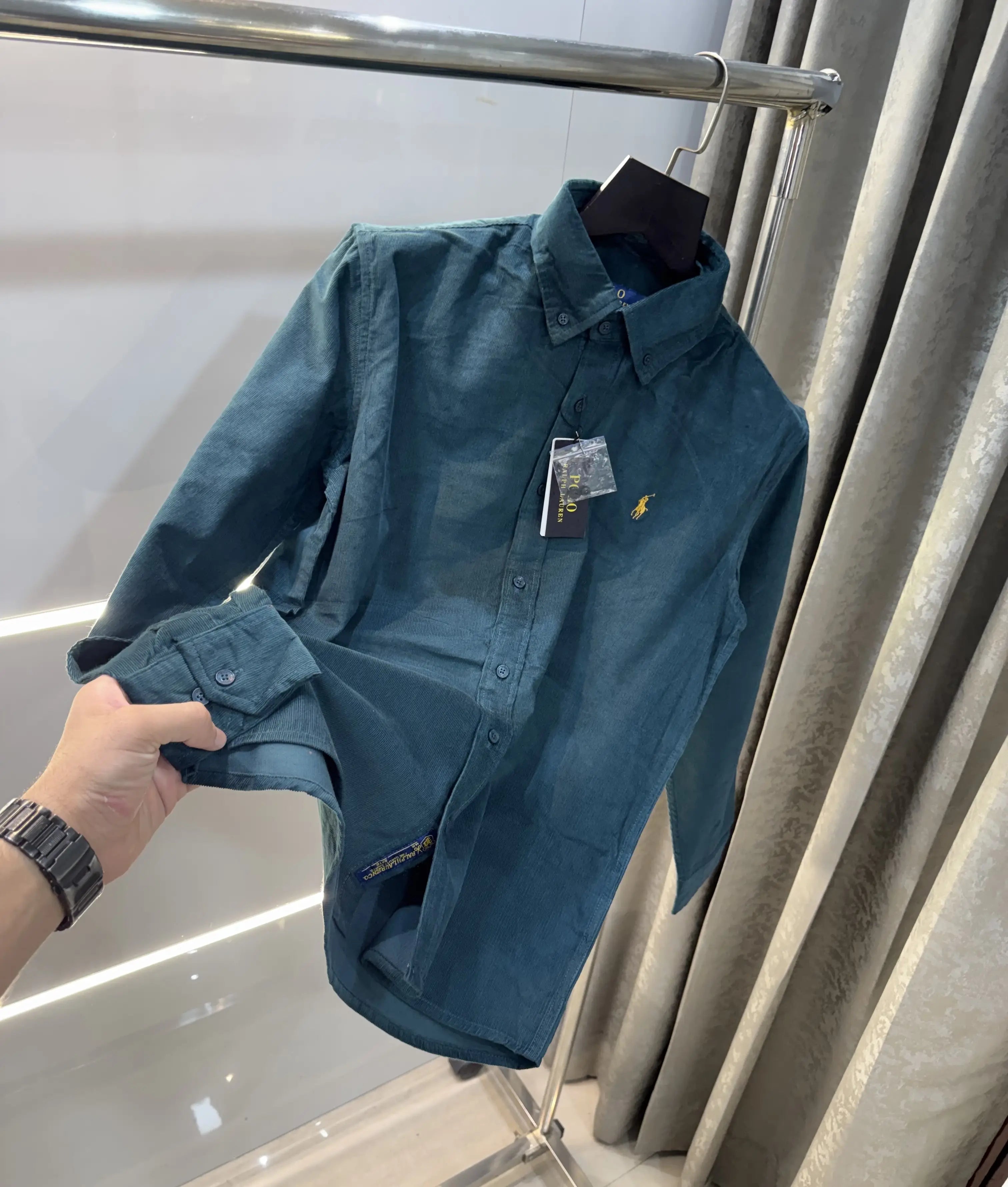 Ralph  Lauren Bottle Green Embroidry Logo Premium Shirt Main image