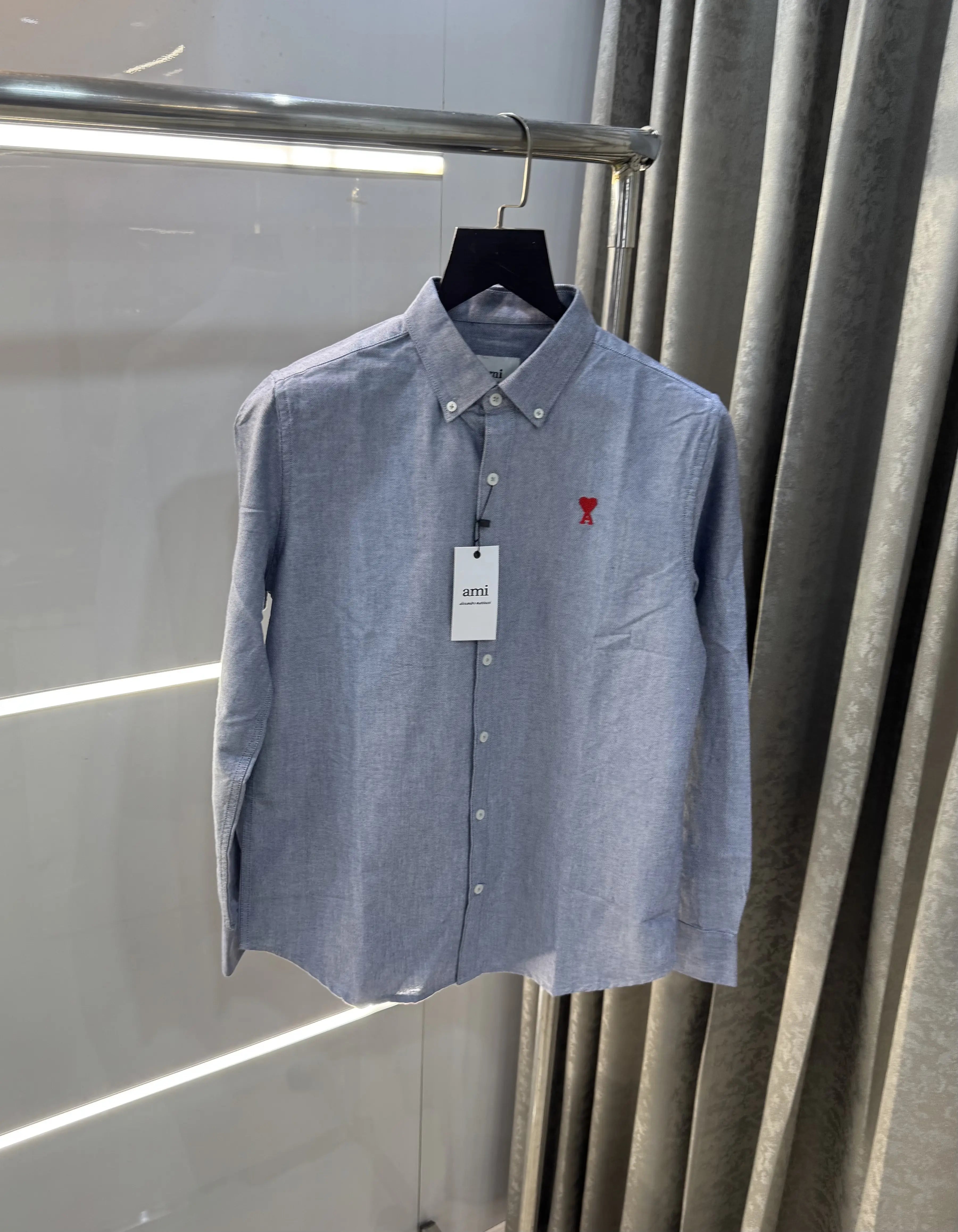 Ami Paris Indigo Blue Embroidry Logo Premium Shirt Secondary image