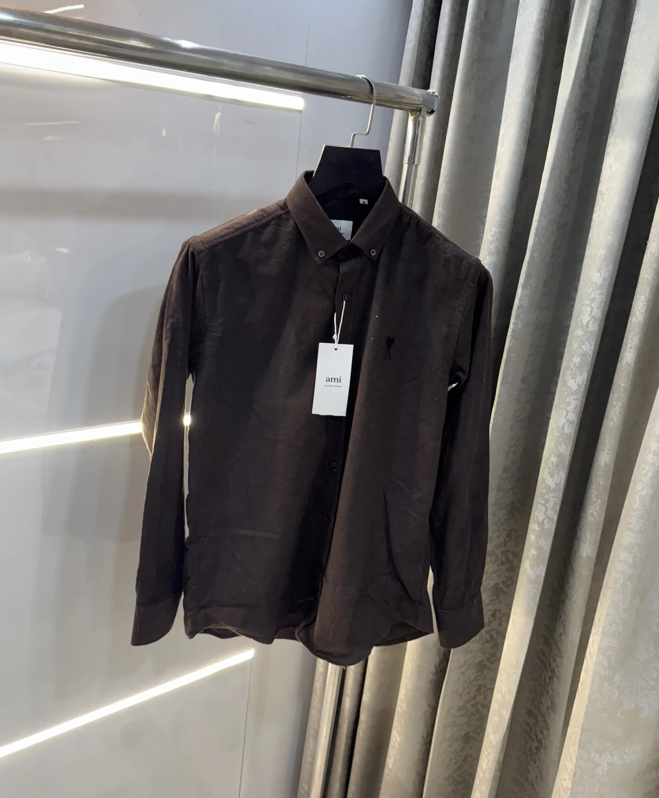 Ami Paris Dark Brown Embroidry Logo Premium Shirt Secondary image