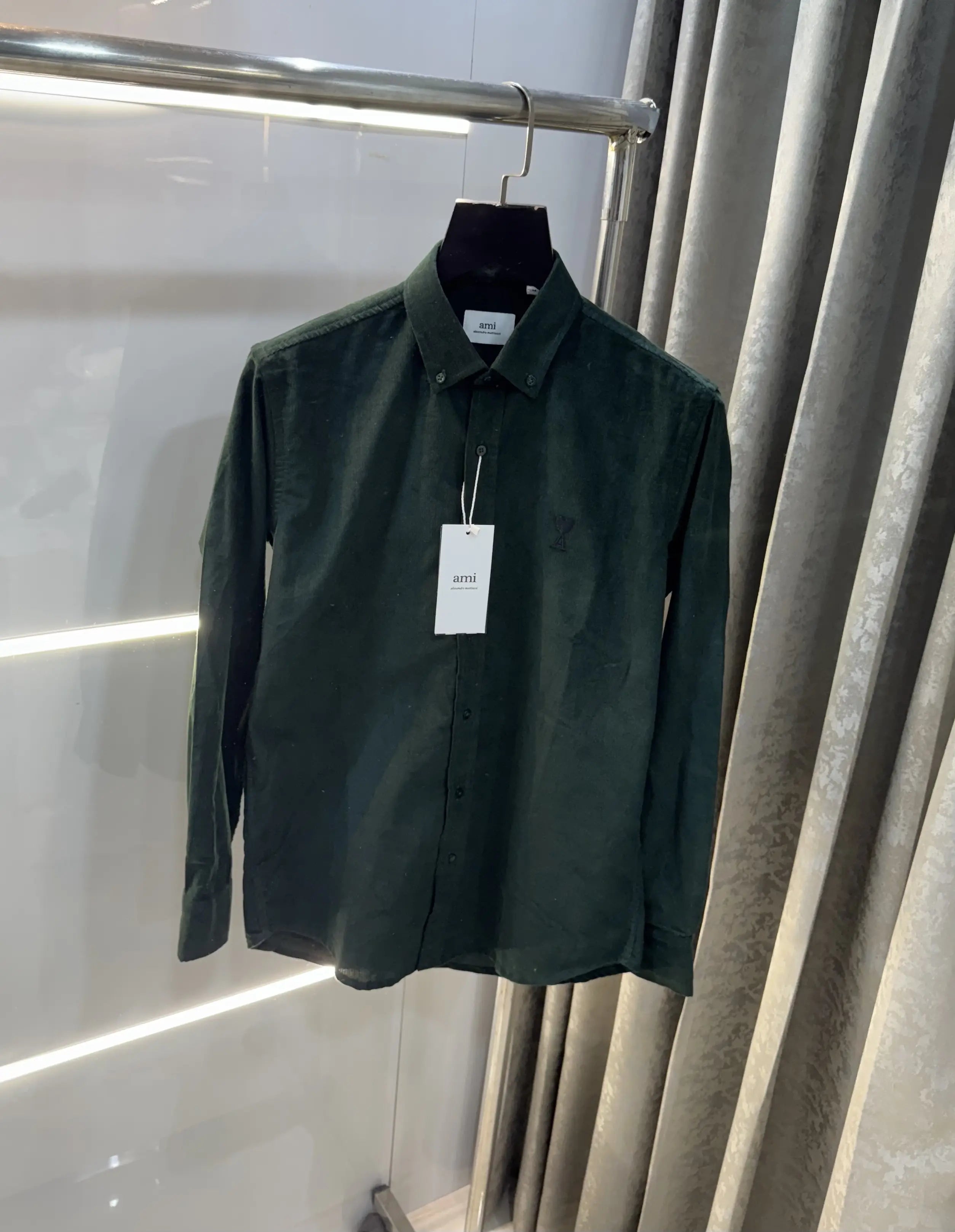 Ami Paris Bottle Green Embroidry Logo Premium Shirt Secondary image