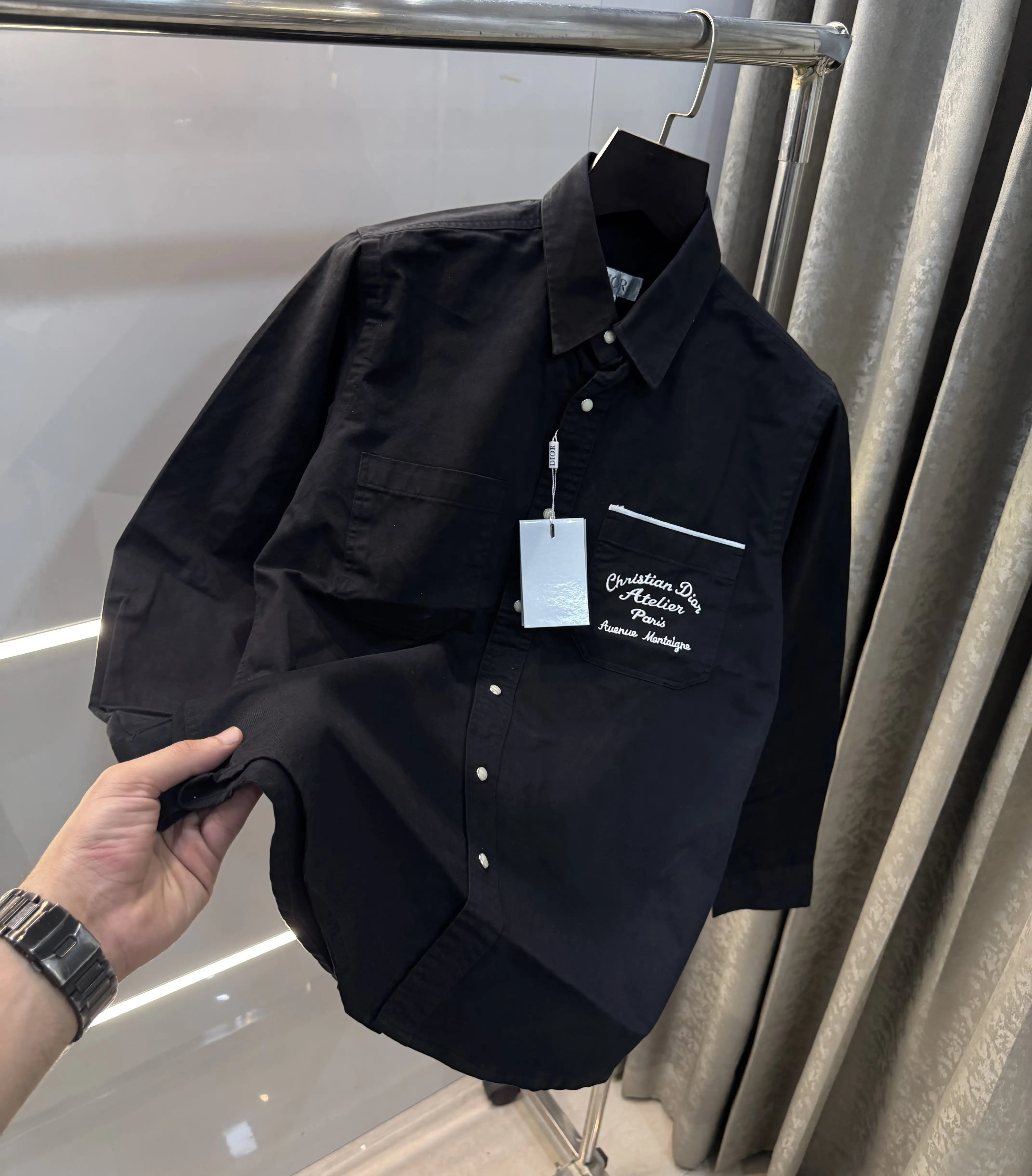 Christian Dior Black Embroidery Logo Premium Shirt Main image
