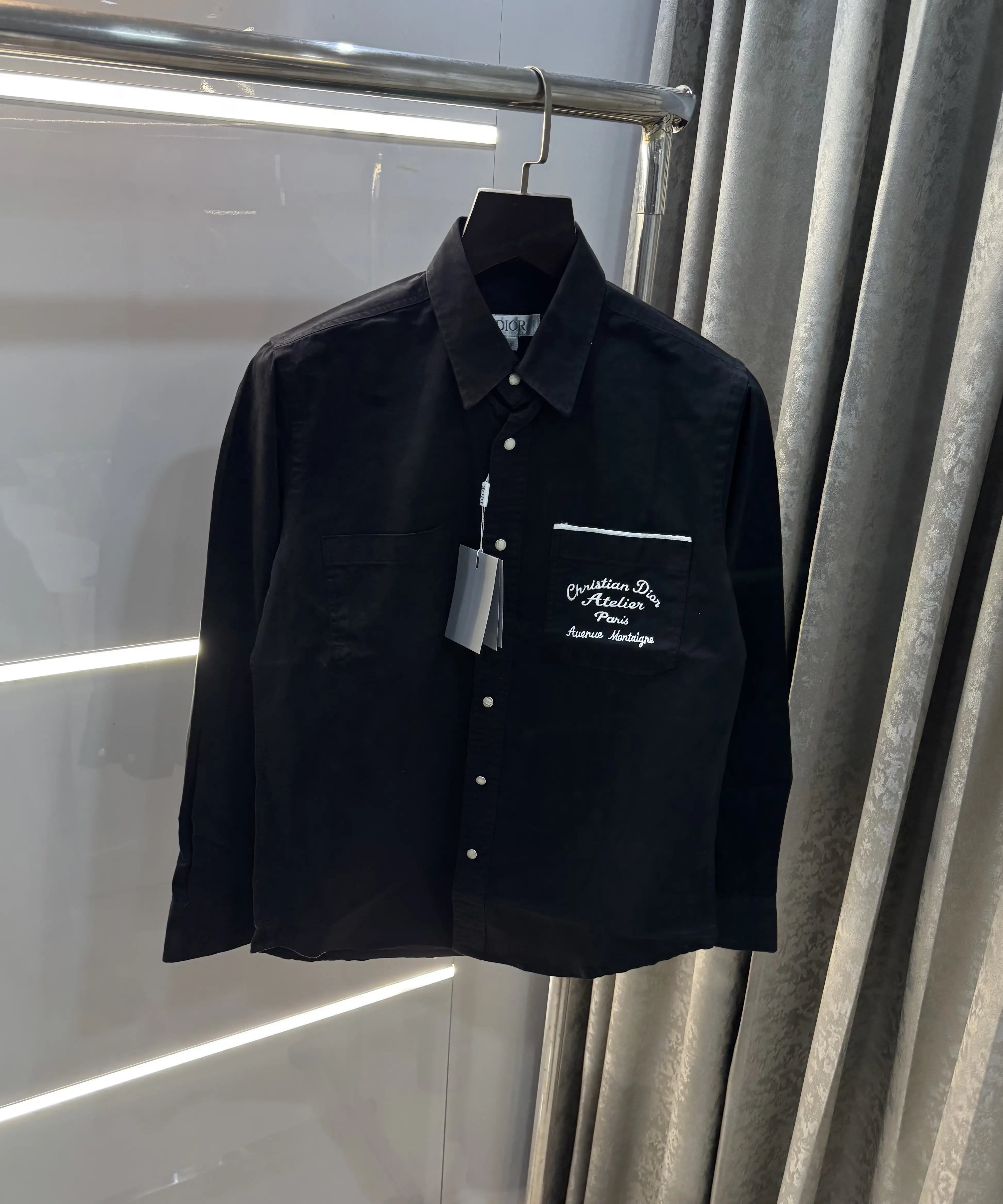Christian Dior Black Embroidery Logo Premium Shirt Secondary image