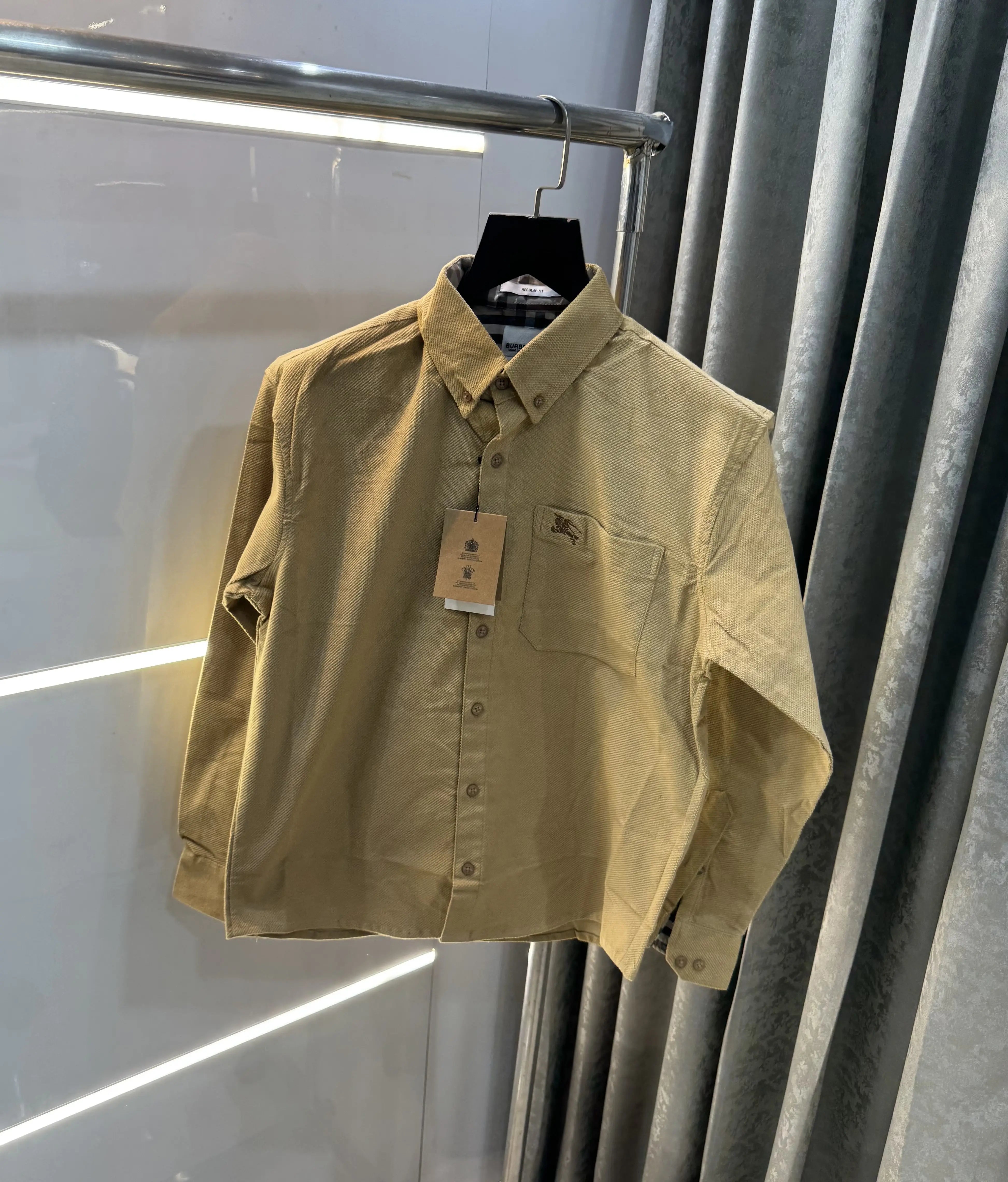 Burberr y Beige Classic Premium Cord Shirt Secondary image