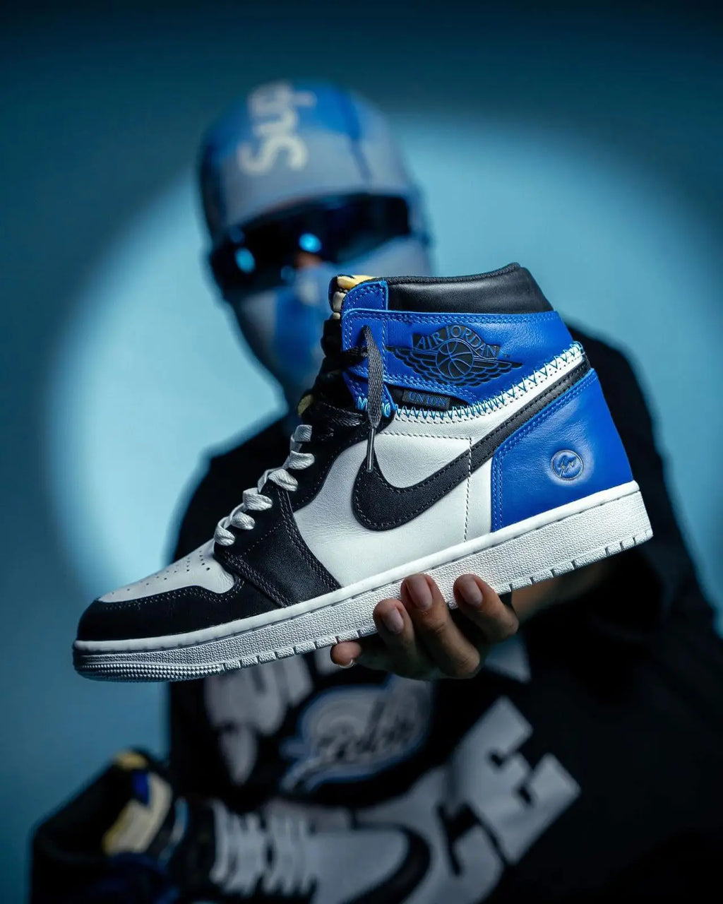 Nike Air Jordan 1 High Fragment X Union LA OG WHITE BLUE (SEMI UA)(FIX)