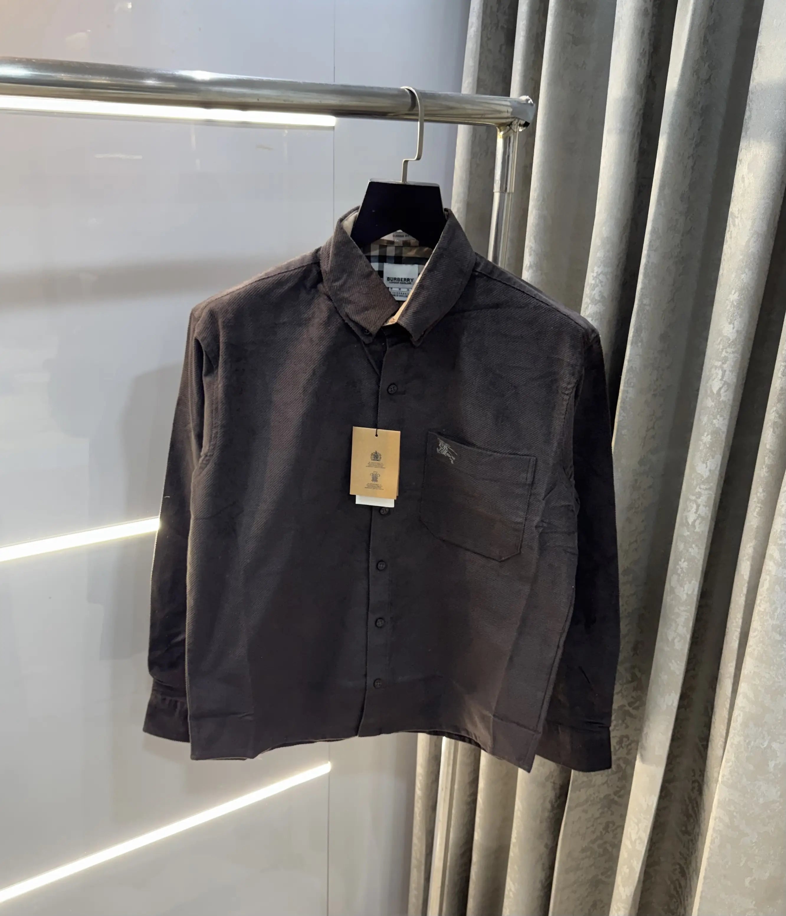 Burberr y Dark Brown Classic Premium Cord Shirt Secondary image