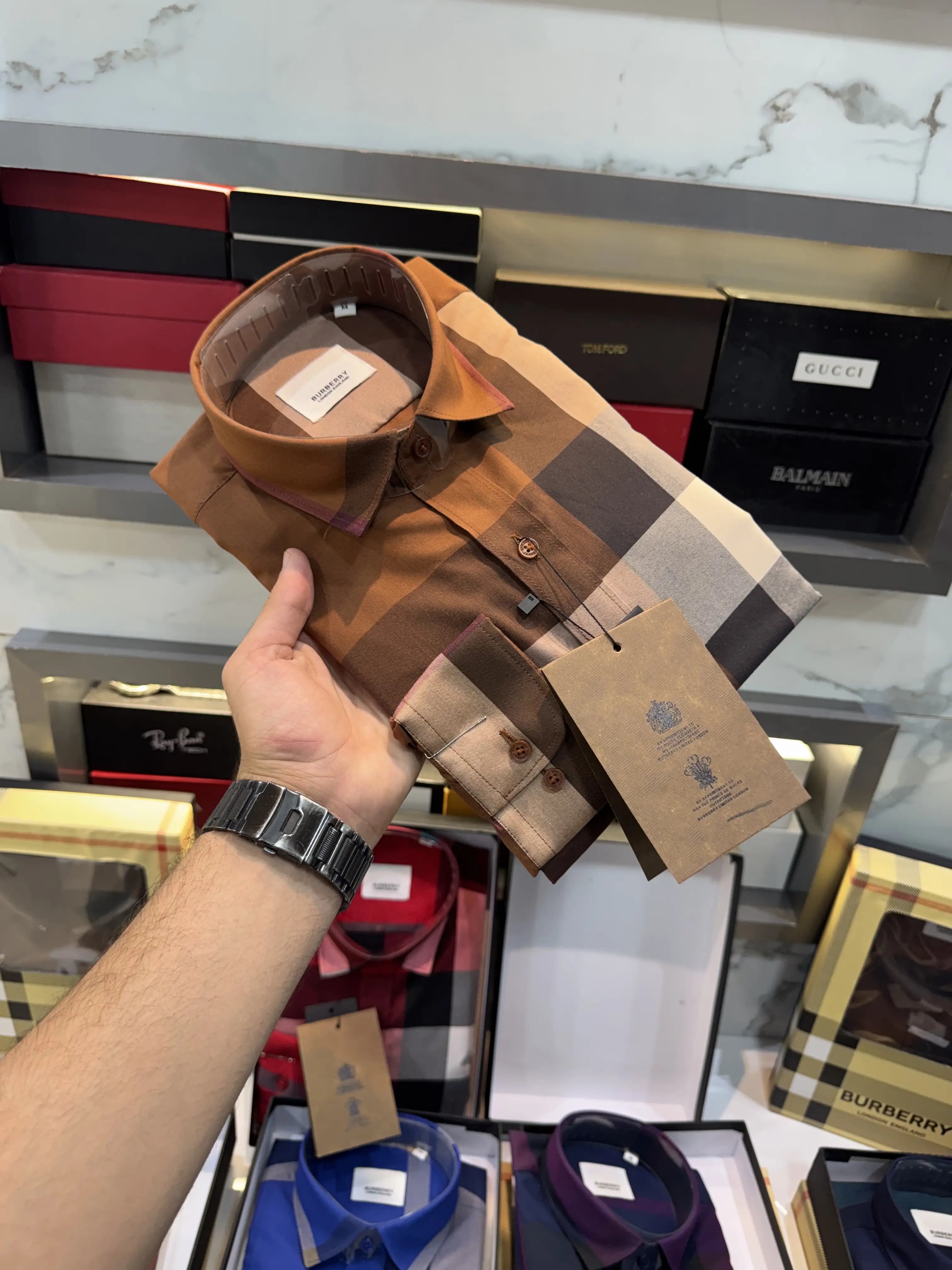 Burberr y Design 6 Checks Premium Shirt With Original Bo_-x Packing Secondary image