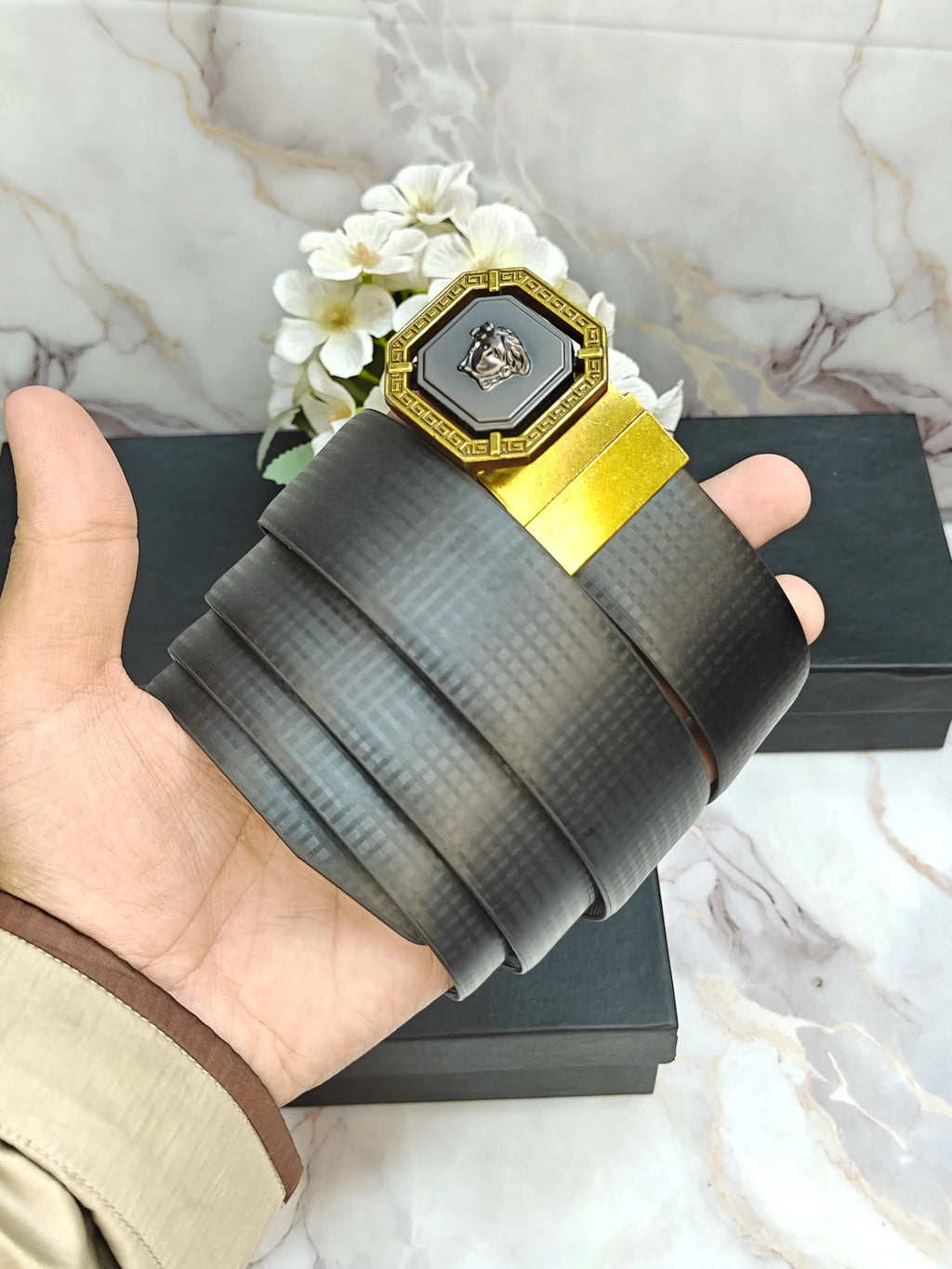 VERSACE PREMIUM QUALITY REVERSEABLE BELT WITH OG BOX VR-103