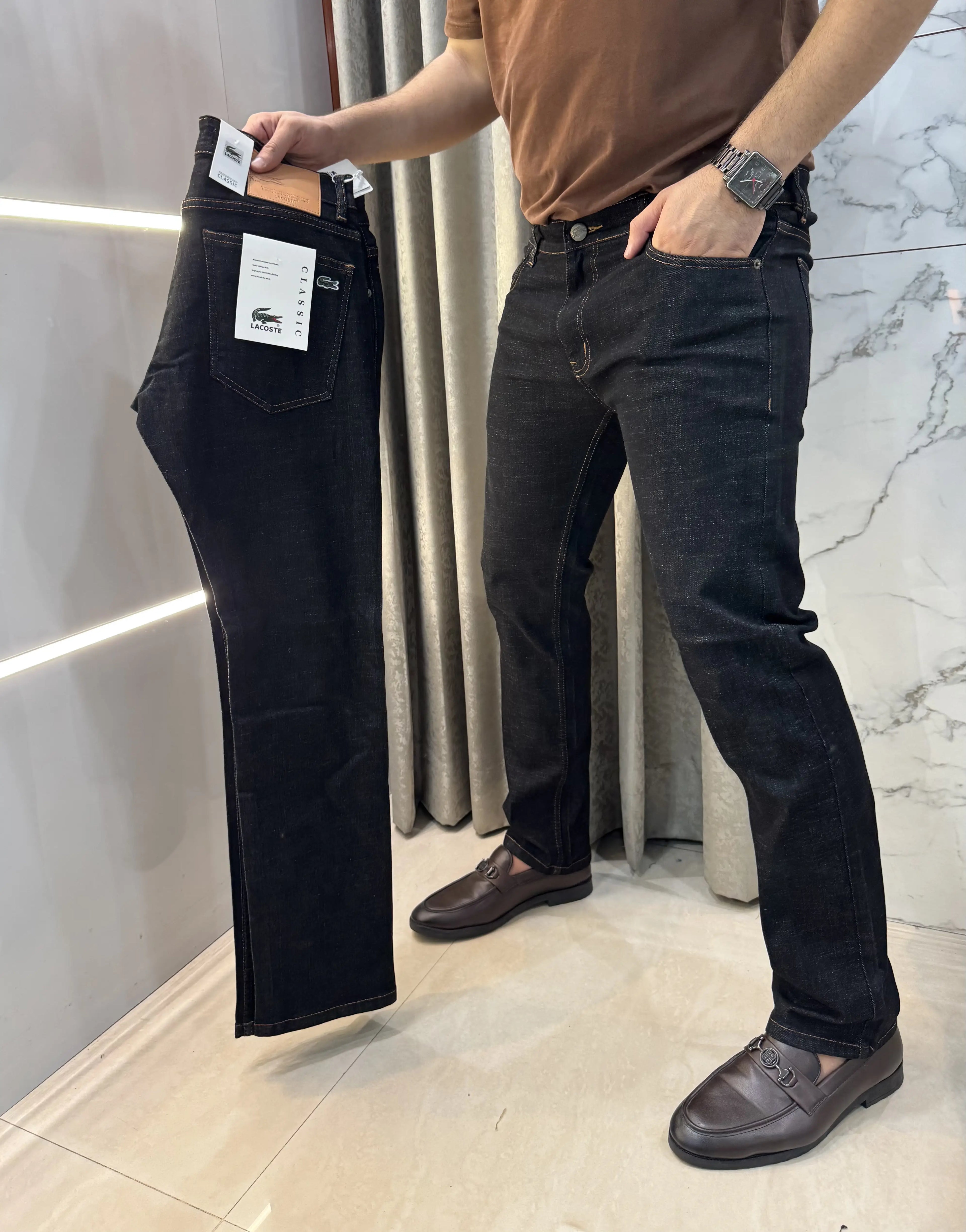 Lacost e carbon black Imported Hyperflex Denim