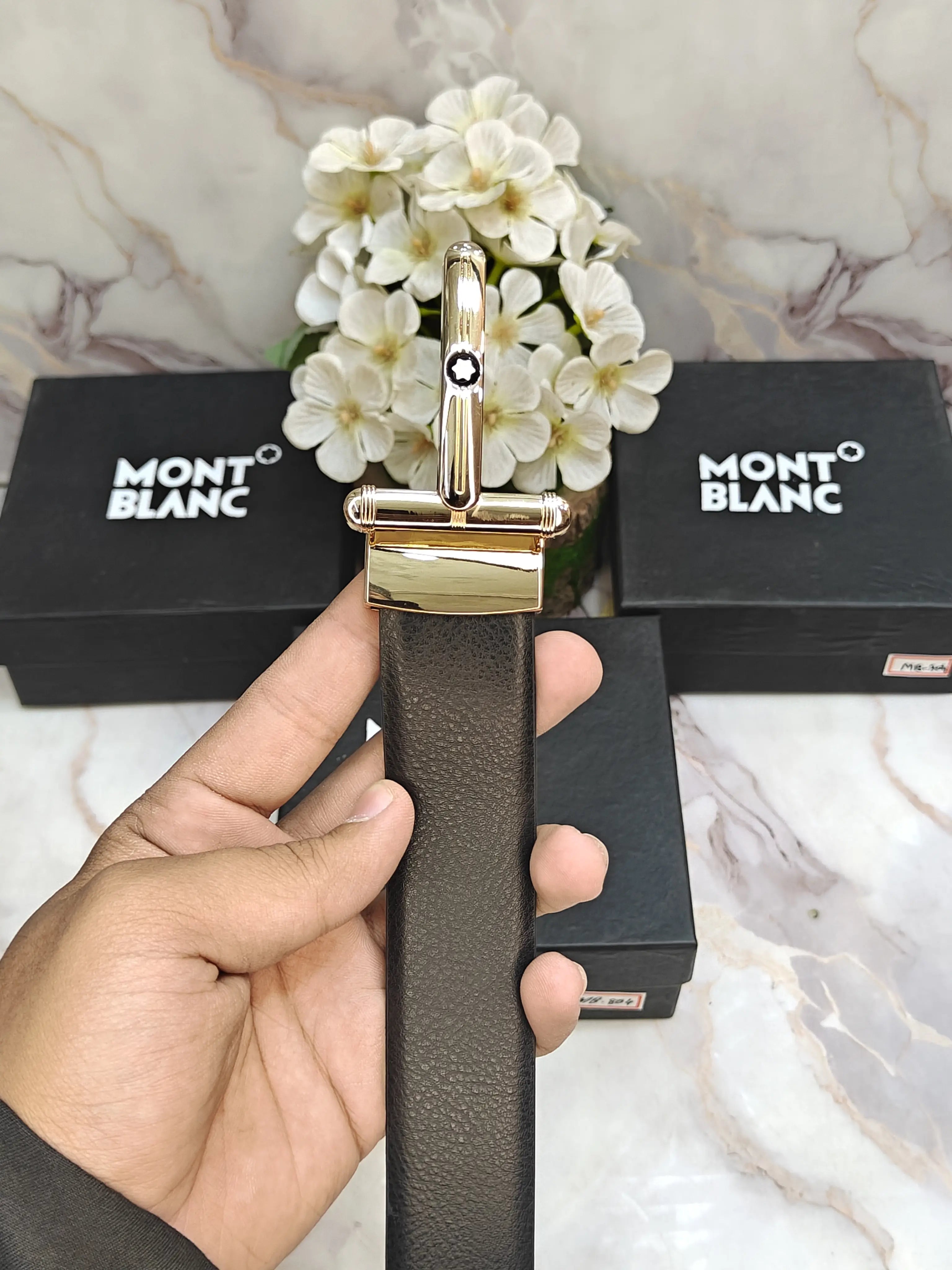 MONT BLANC PREMIUM QUALITY IMPORTED REVERSIBLE BELT WITH OG BO-x! MB-801 Secondary image