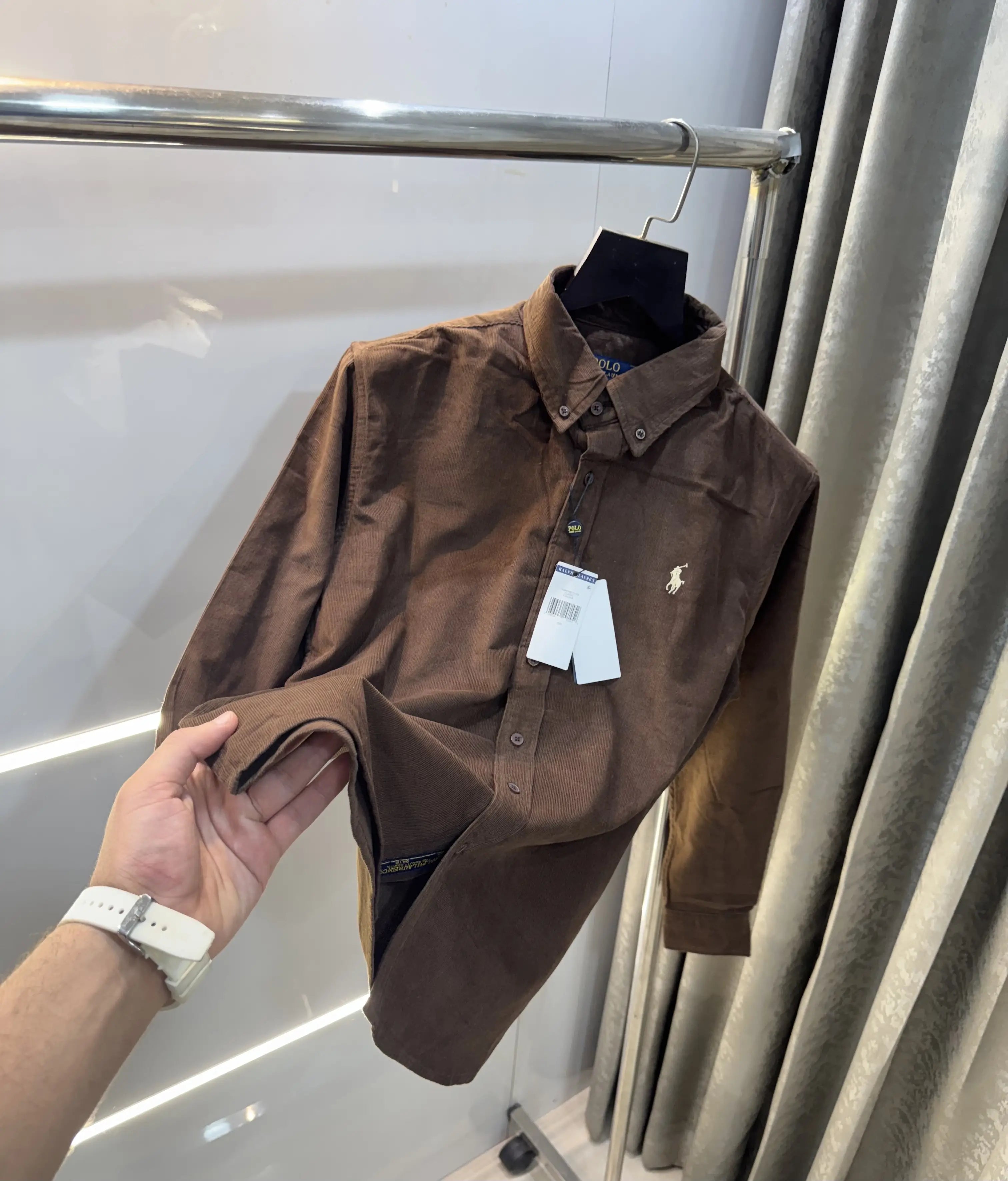 Ralph  Lauren Brown Embroidry Logo Premium Cord Shirt Secondary image