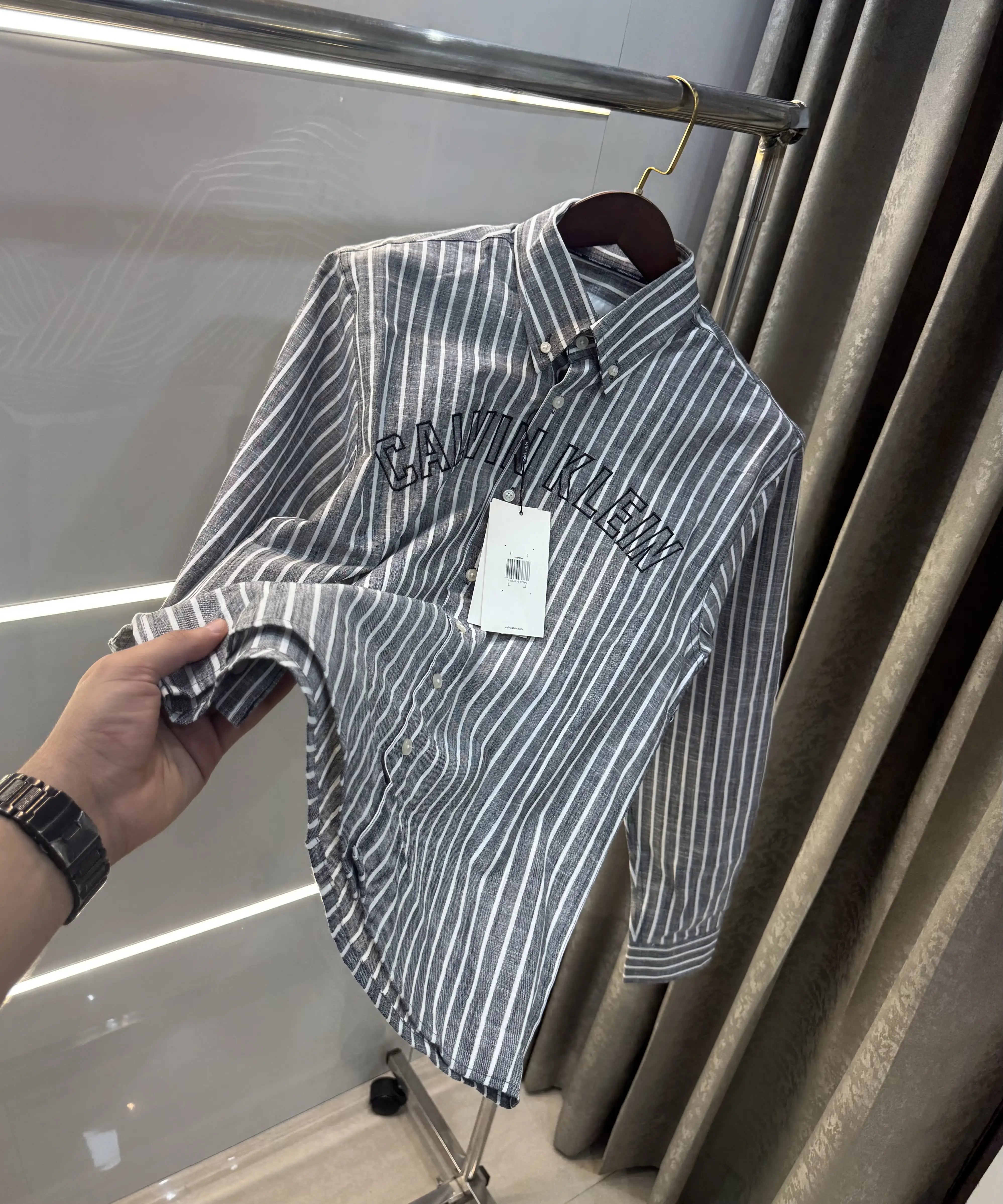 Calvin Klein Grey Stripes Premium Shirt Secondary image
