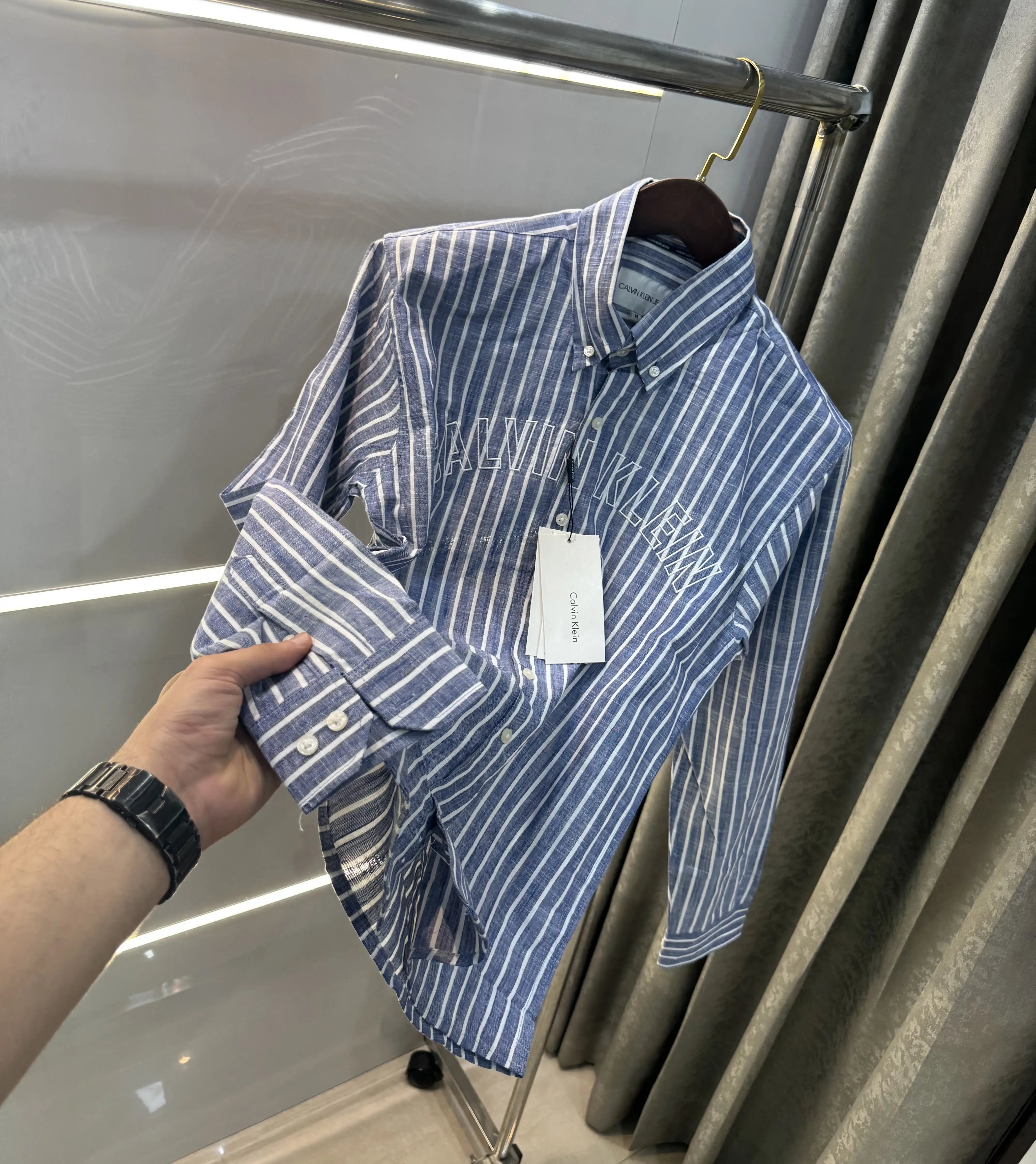 Calvin Klein Indigo Blue Stripes Premium Shirt Main image
