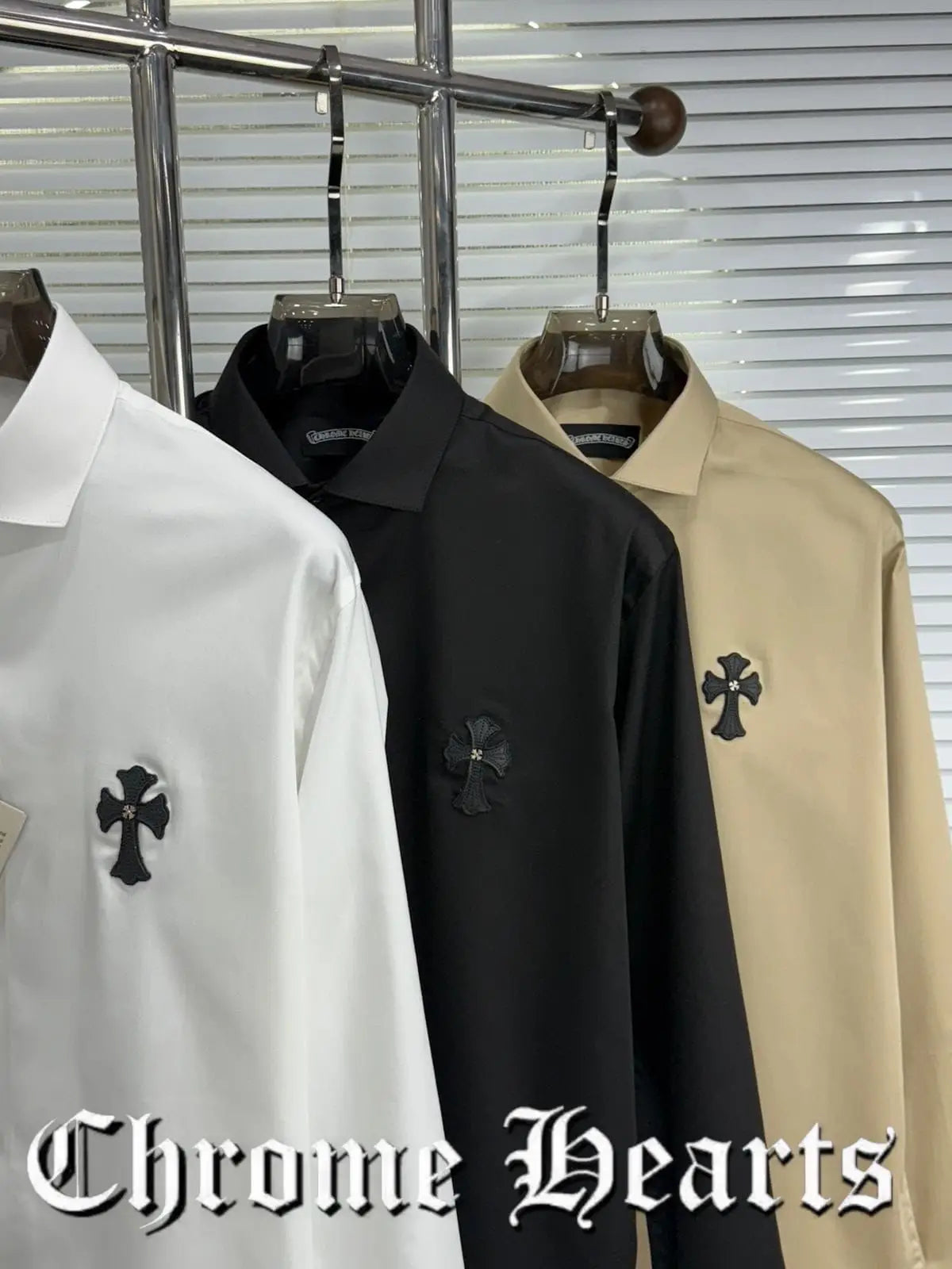 Chrome Hearts Beige Logo Work Premium Shirt