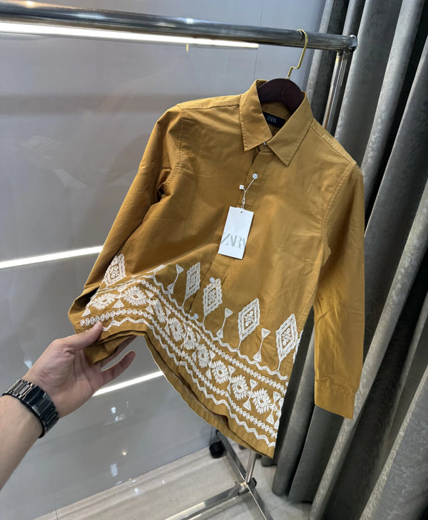 Zar a Khakhi Designer Premium Shirt