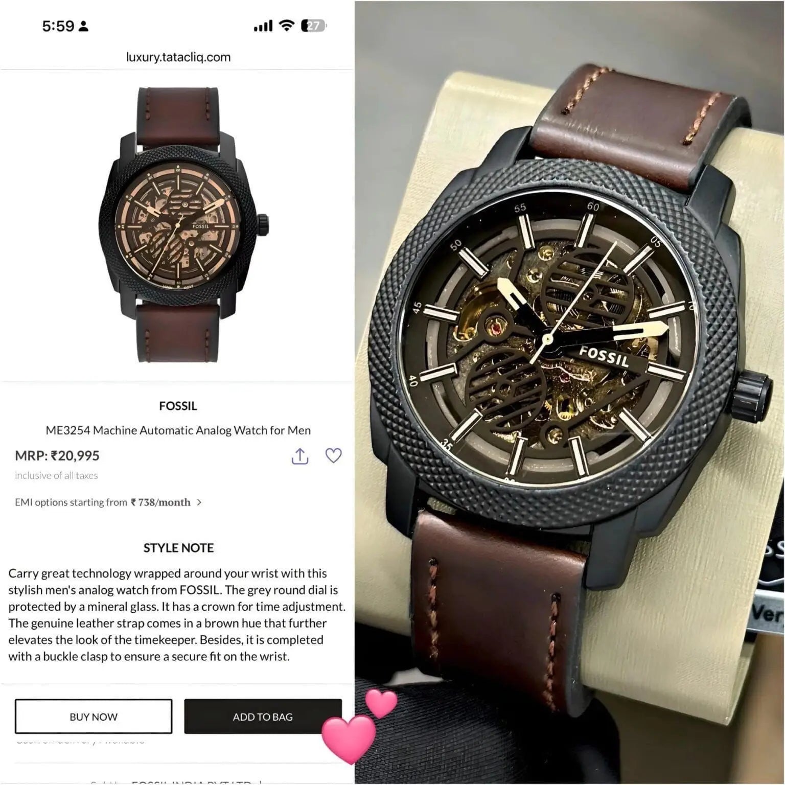 Fossil ME3080 modern machine Main image