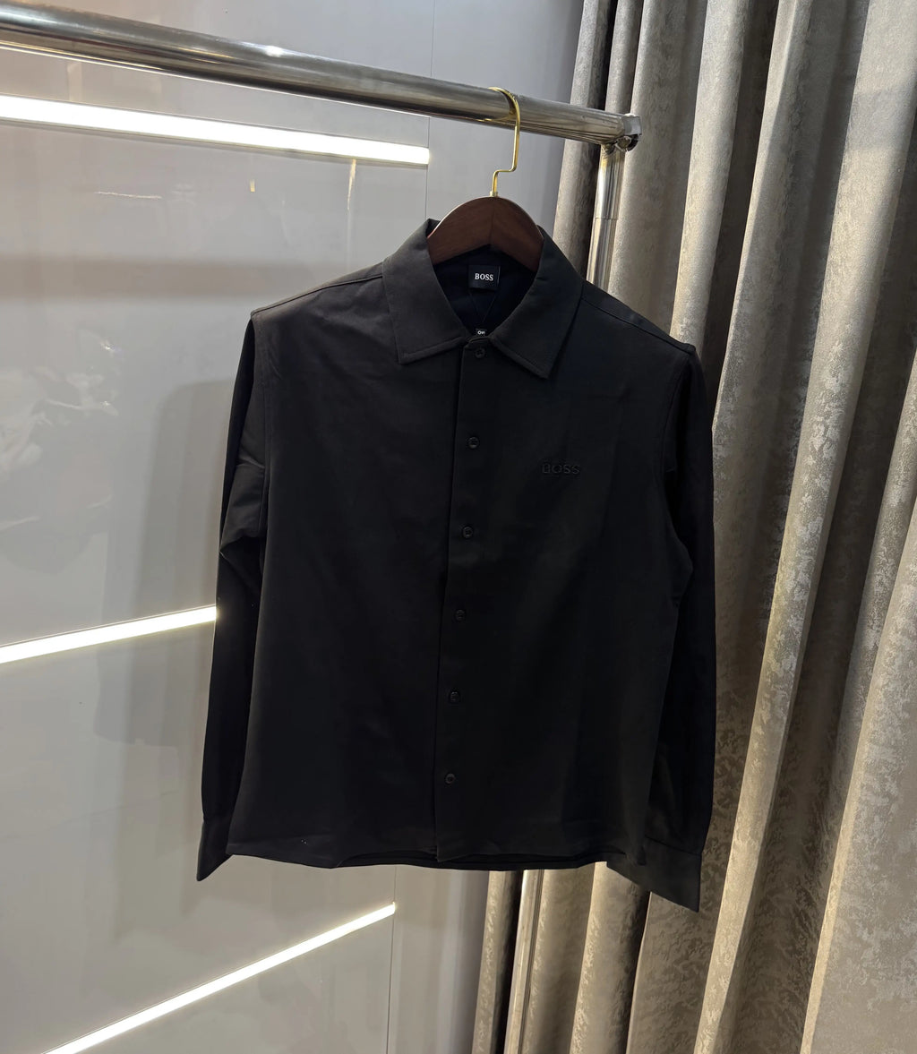 Hugo Bos s Black Embroidery Logo Imported Shirt