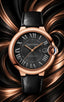 CARTIER BALLON BLACK ROSEGOLD WITH CROCO STRAP
