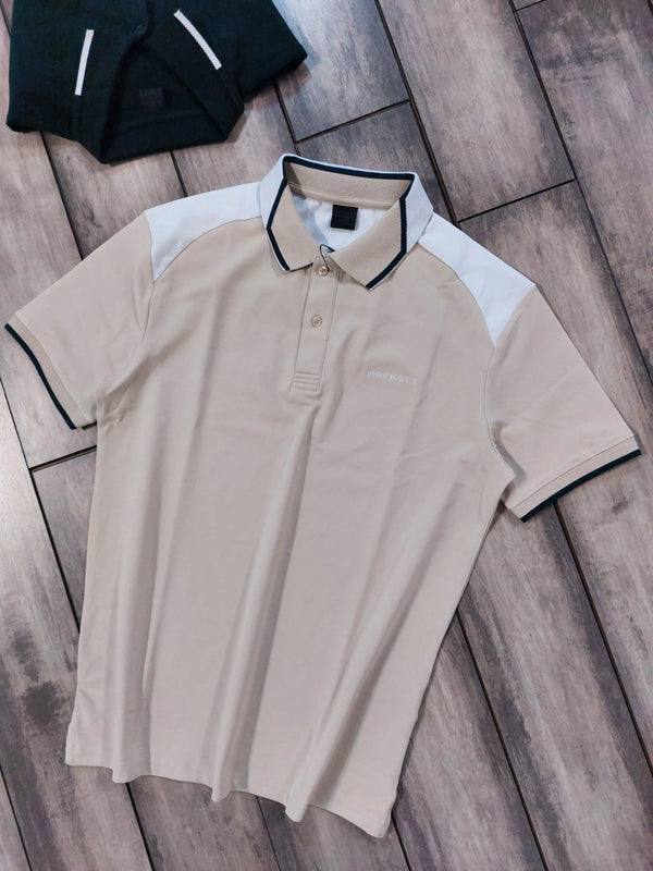 Hacket Cream Logo Work Premium Polo T-Shirt