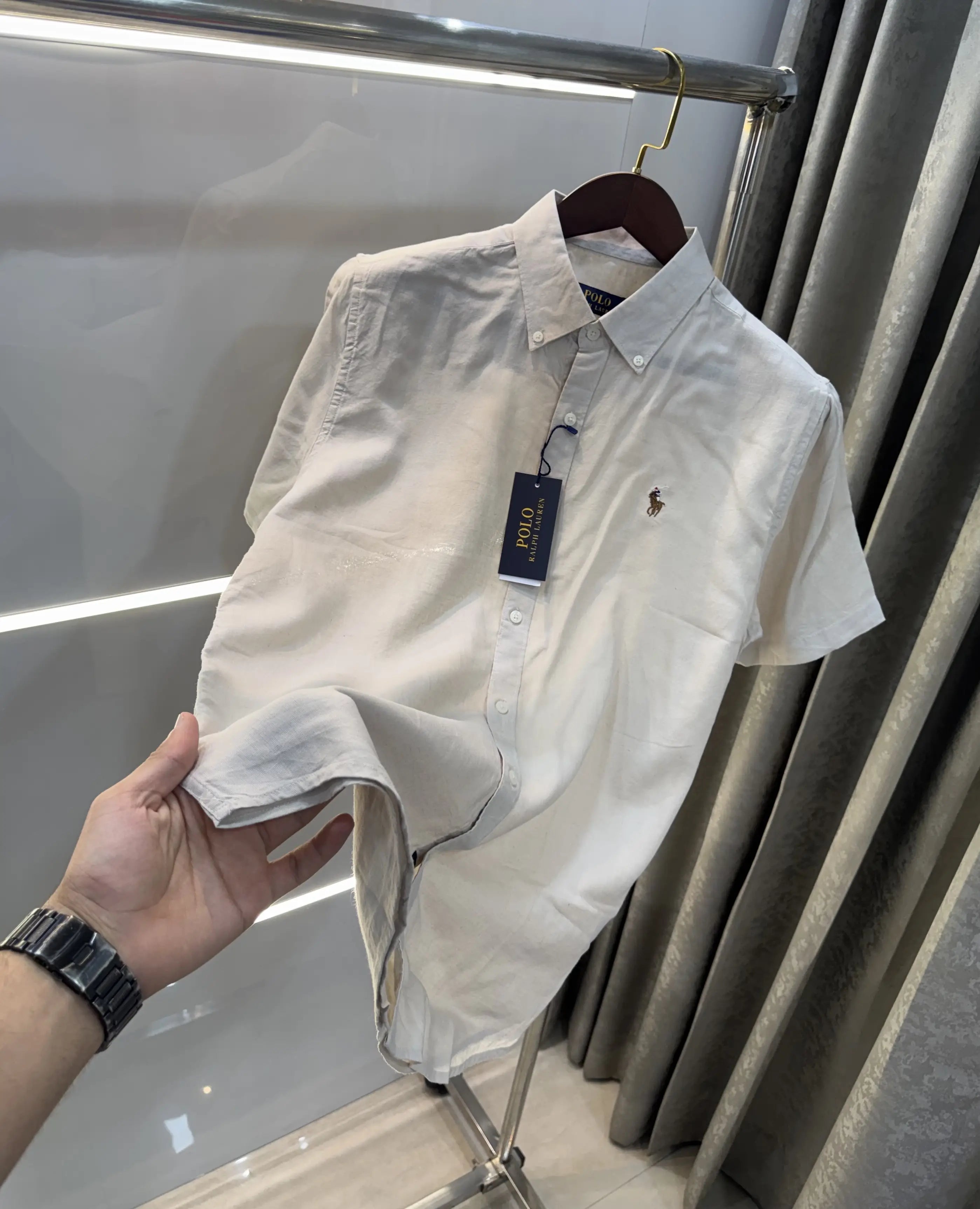 Ralph  Lauren Cream Premium Linen Shirt Main image
