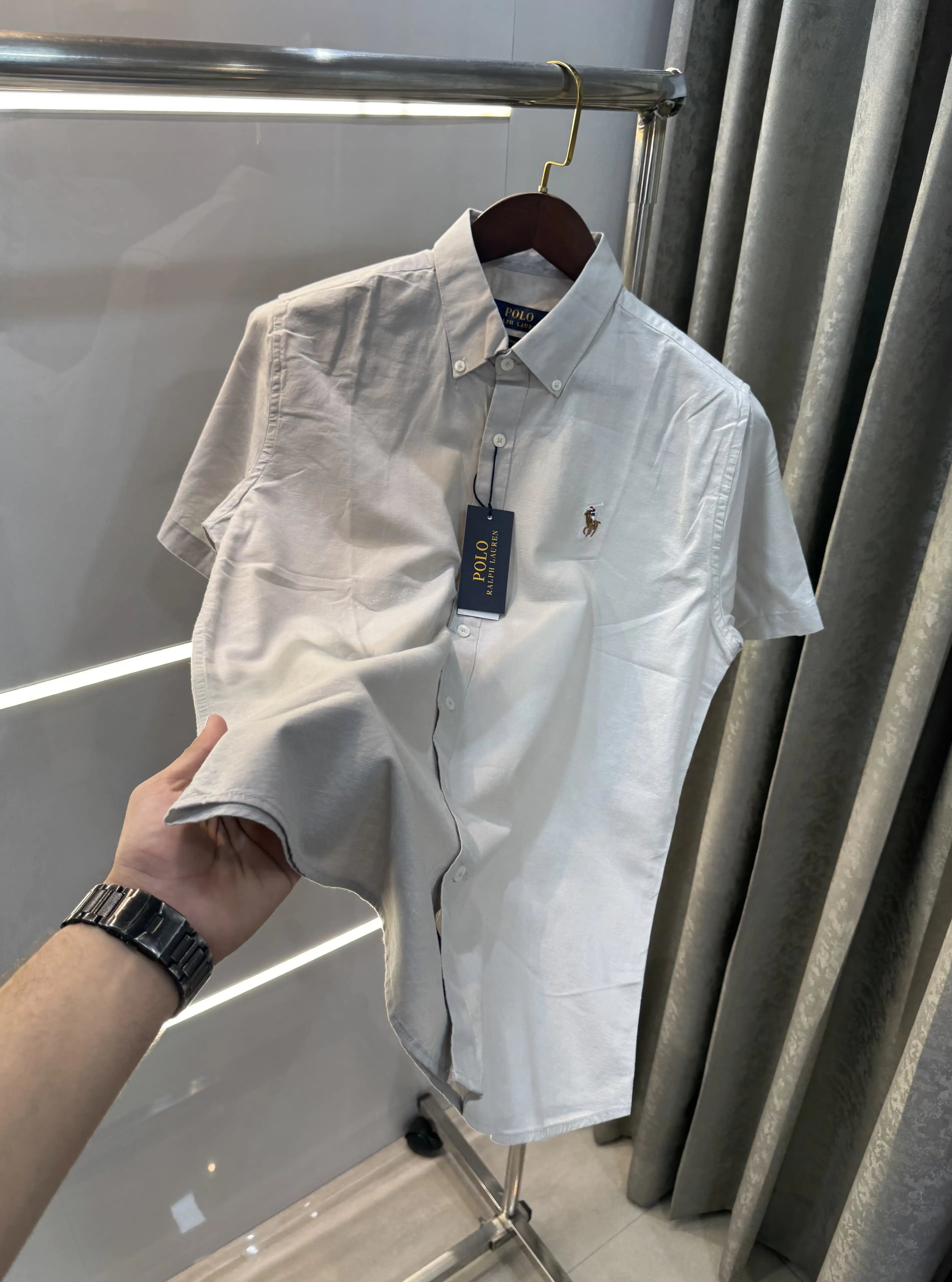 Ralph  Lauren Grey Premium Linen Shirt Main image