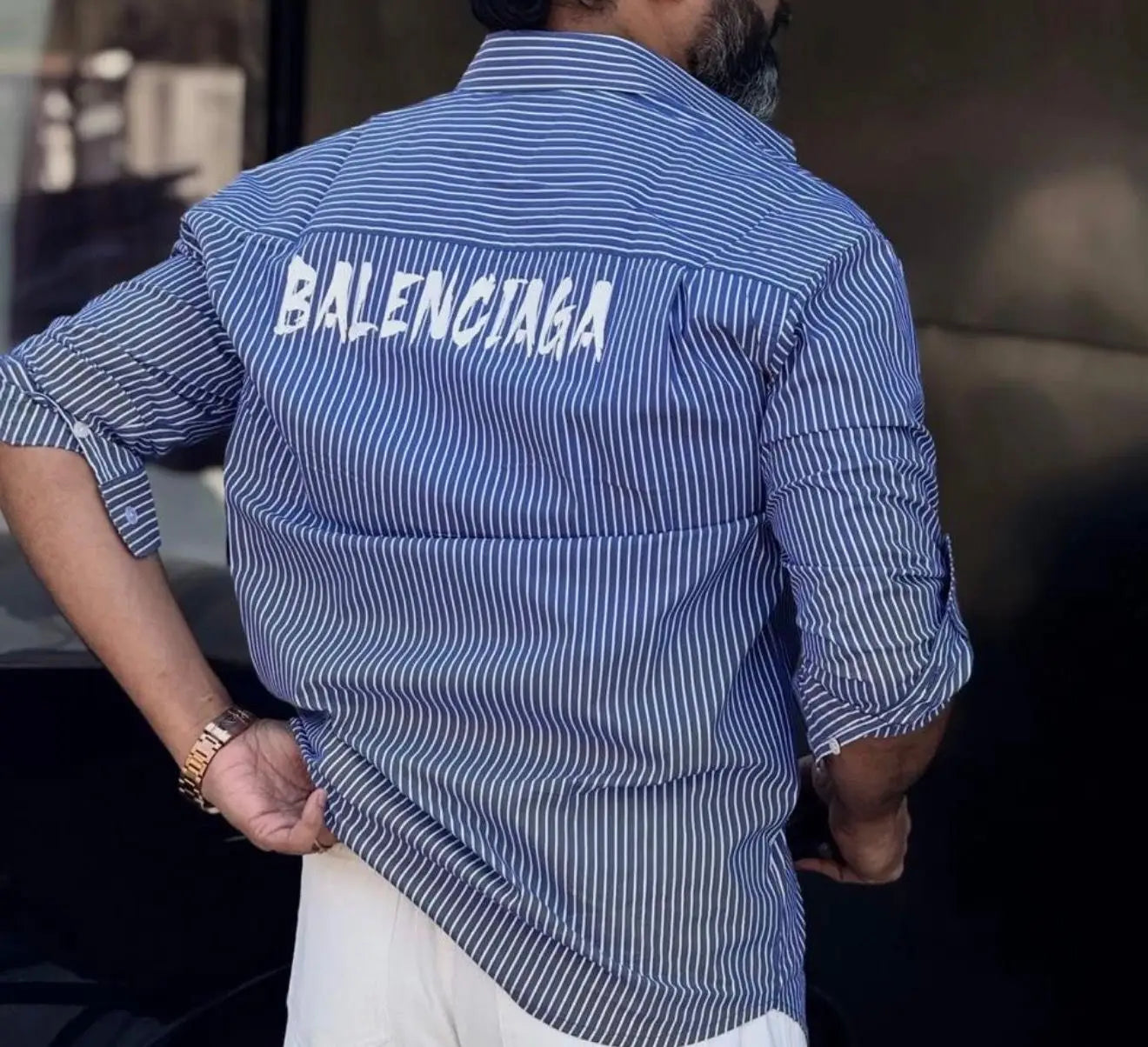 Balenciaga Blue Stripes Premium Shirt Main image