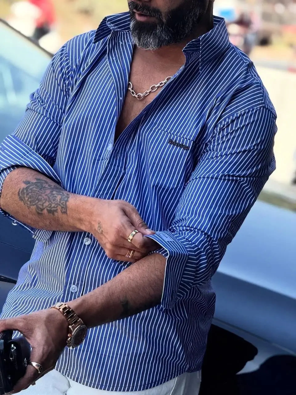 Balenciaga Blue Stripes Premium Shirt Secondary image