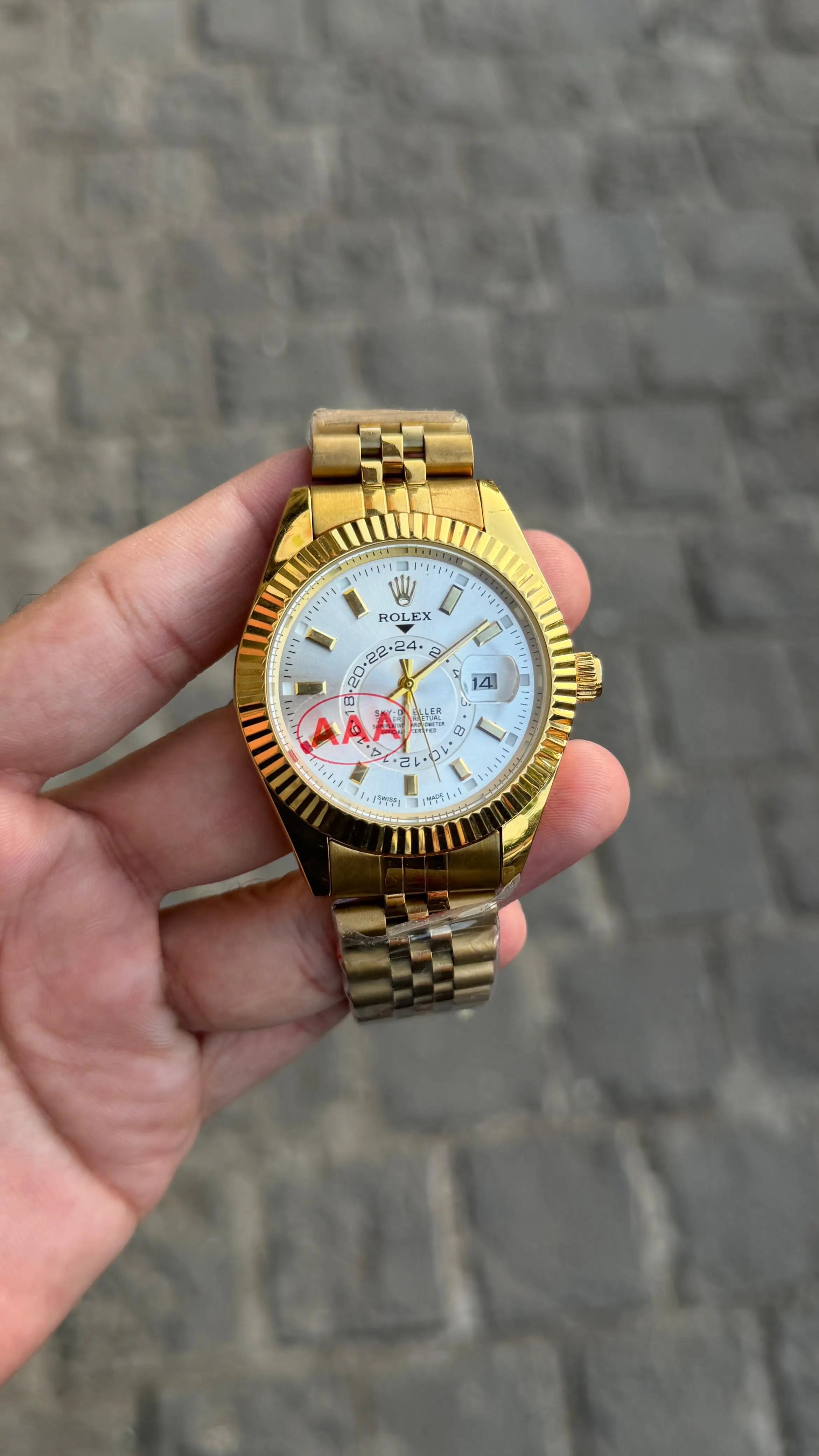 Rolex sky deweller premium quality gold white