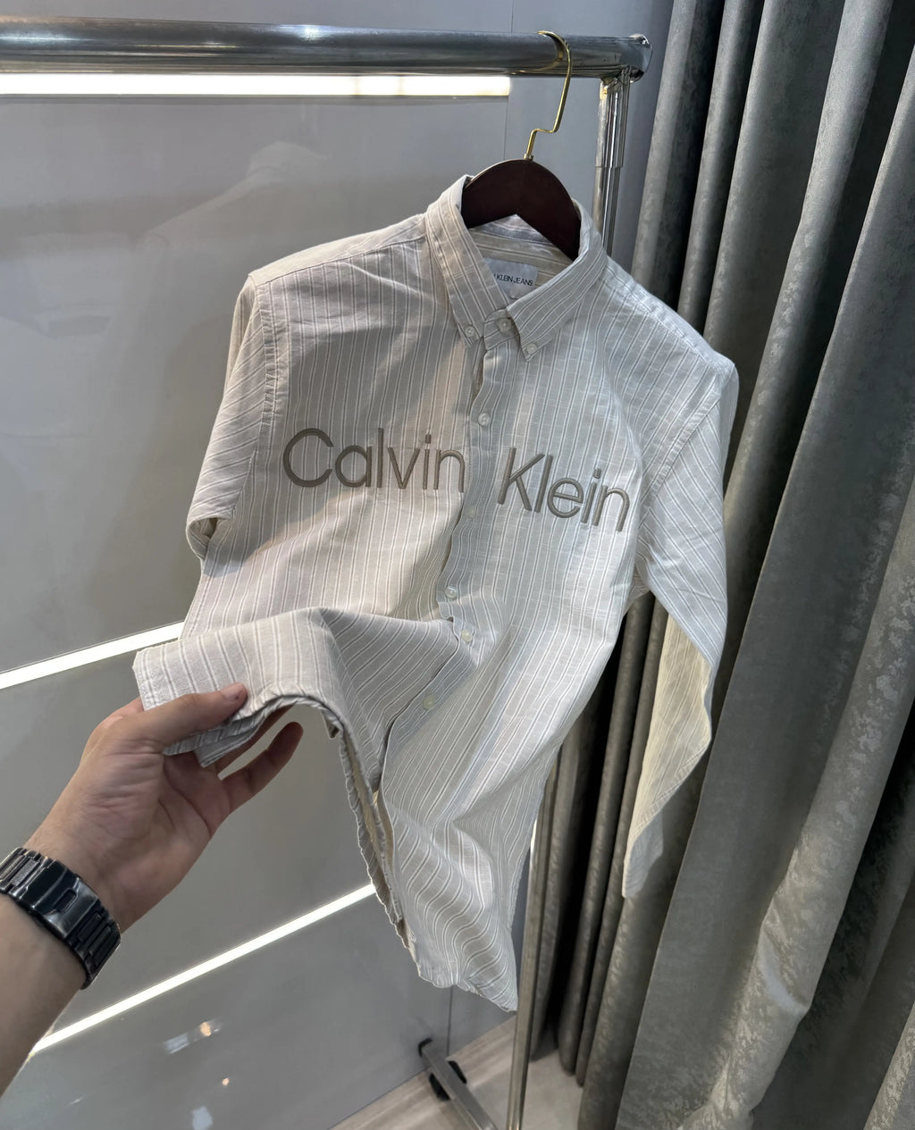 Calvin Klein Beige Logo Work Premium Shirt