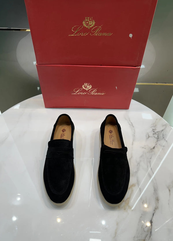 Loro Piana Black Suede Leather Premium Formal Shoes