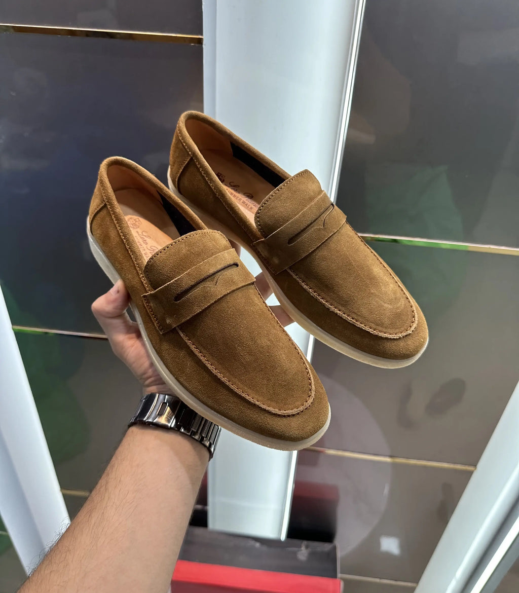 Loro Piana Tan Suede Leather Premium Shoes