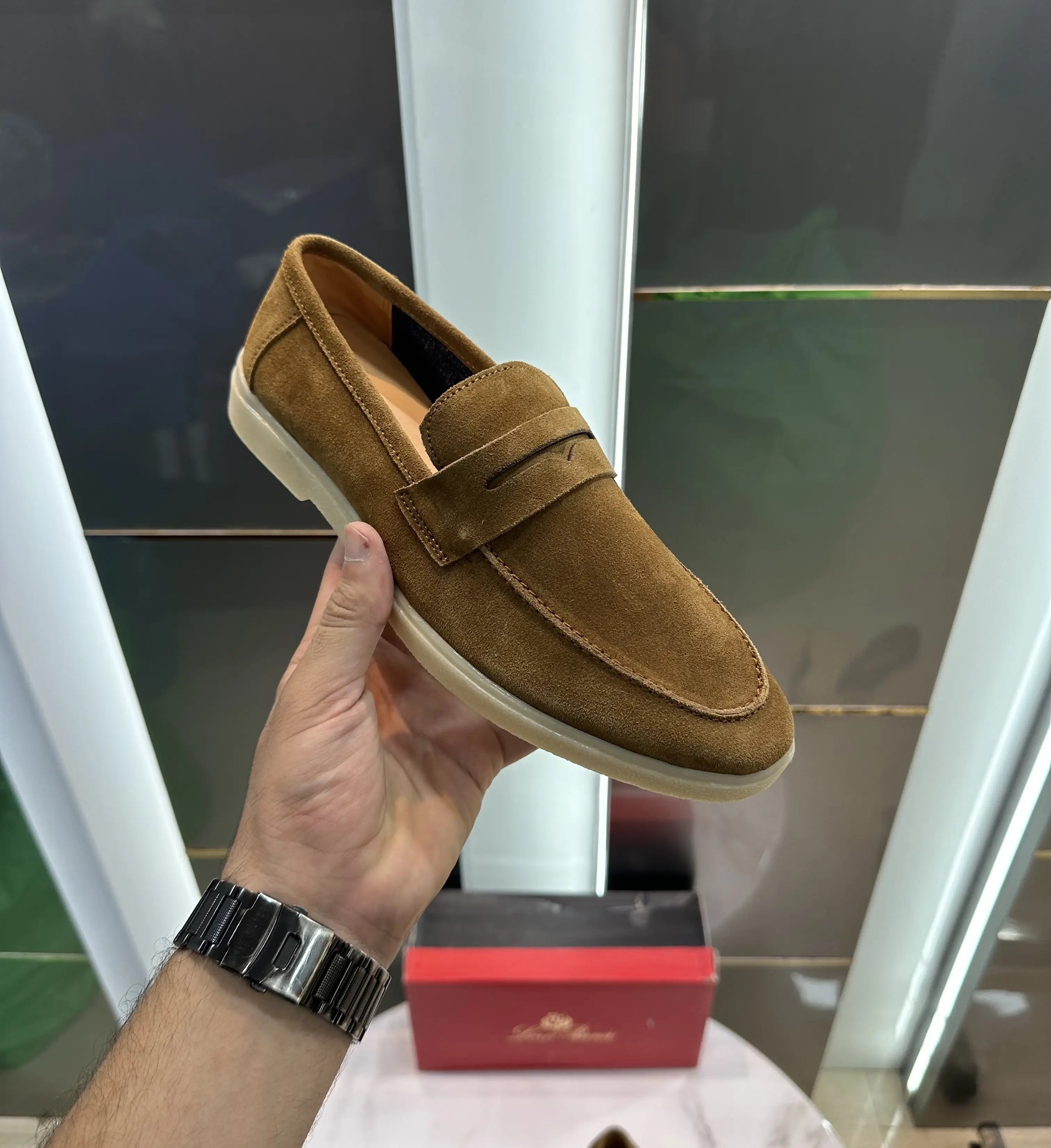 Loro Piana Tan Suede Leather Premium Shoes