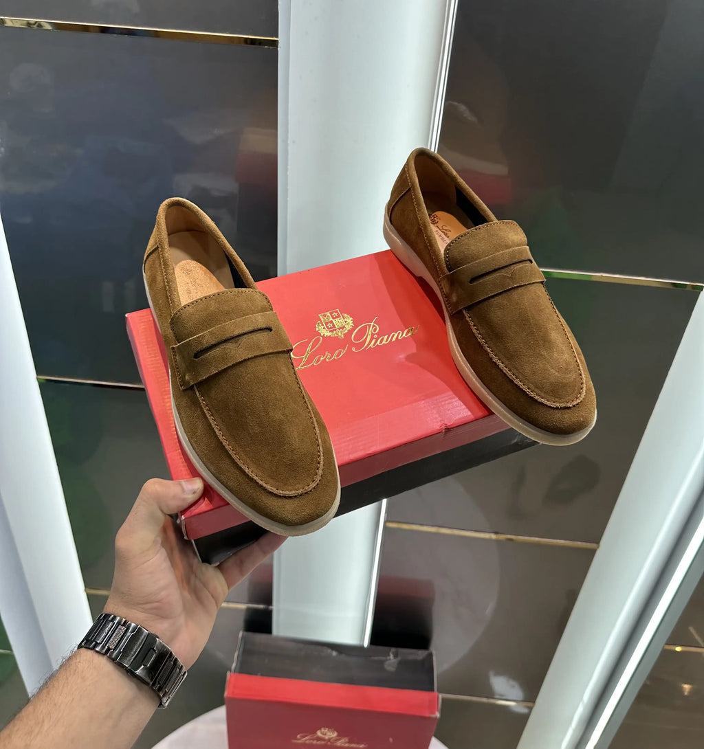 Loro Piana Tan Suede Leather Premium Shoes