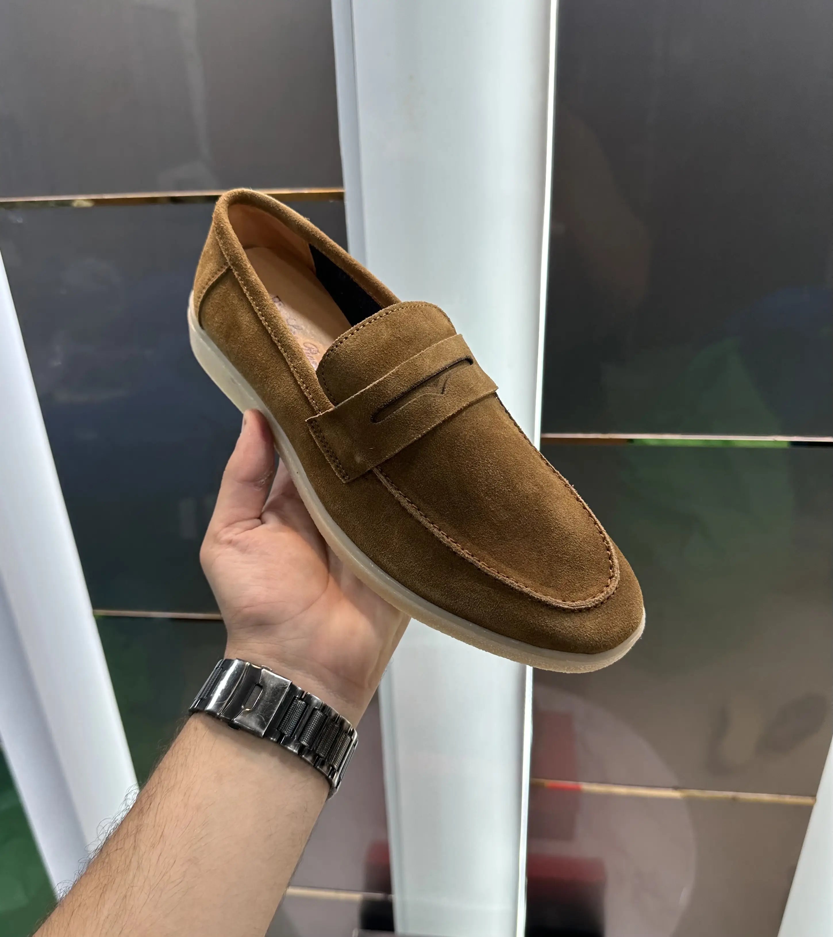 Loro Piana Tan Suede Leather Premium Shoes