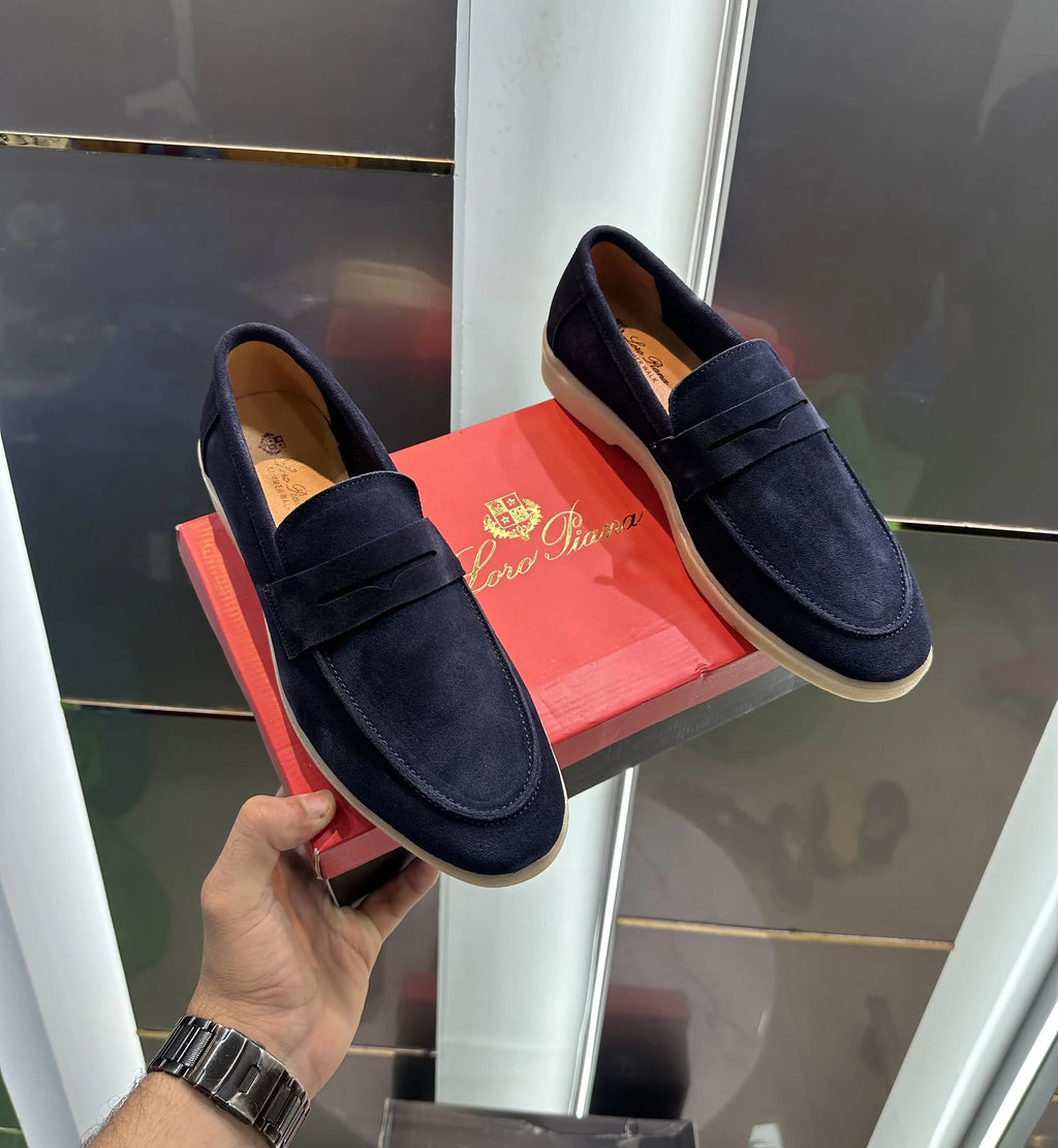 Loro Piana Blue Suede Leather Premium Formal Shoes