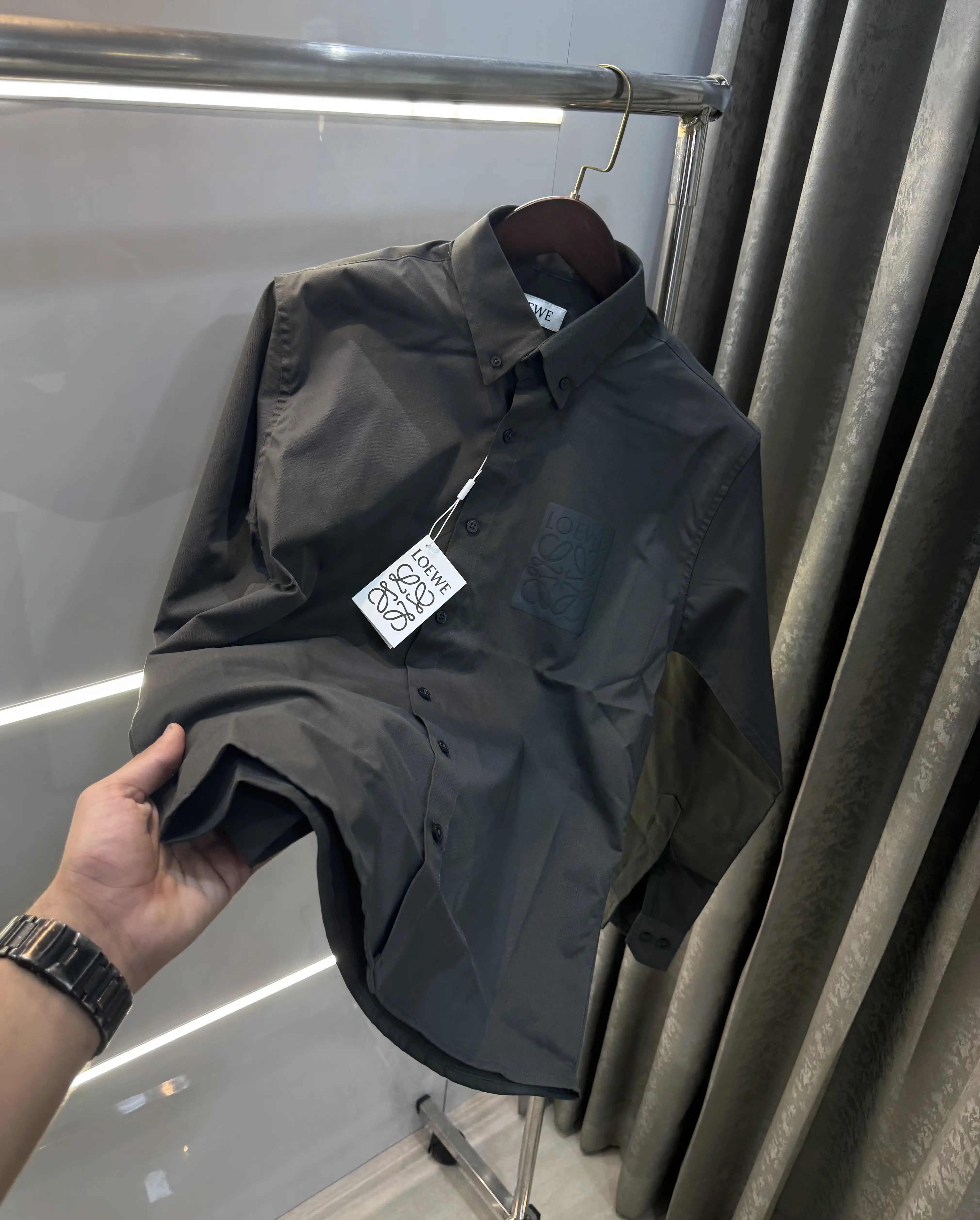 Loewe Dark Grey Logo Work Premium Shirt Main image