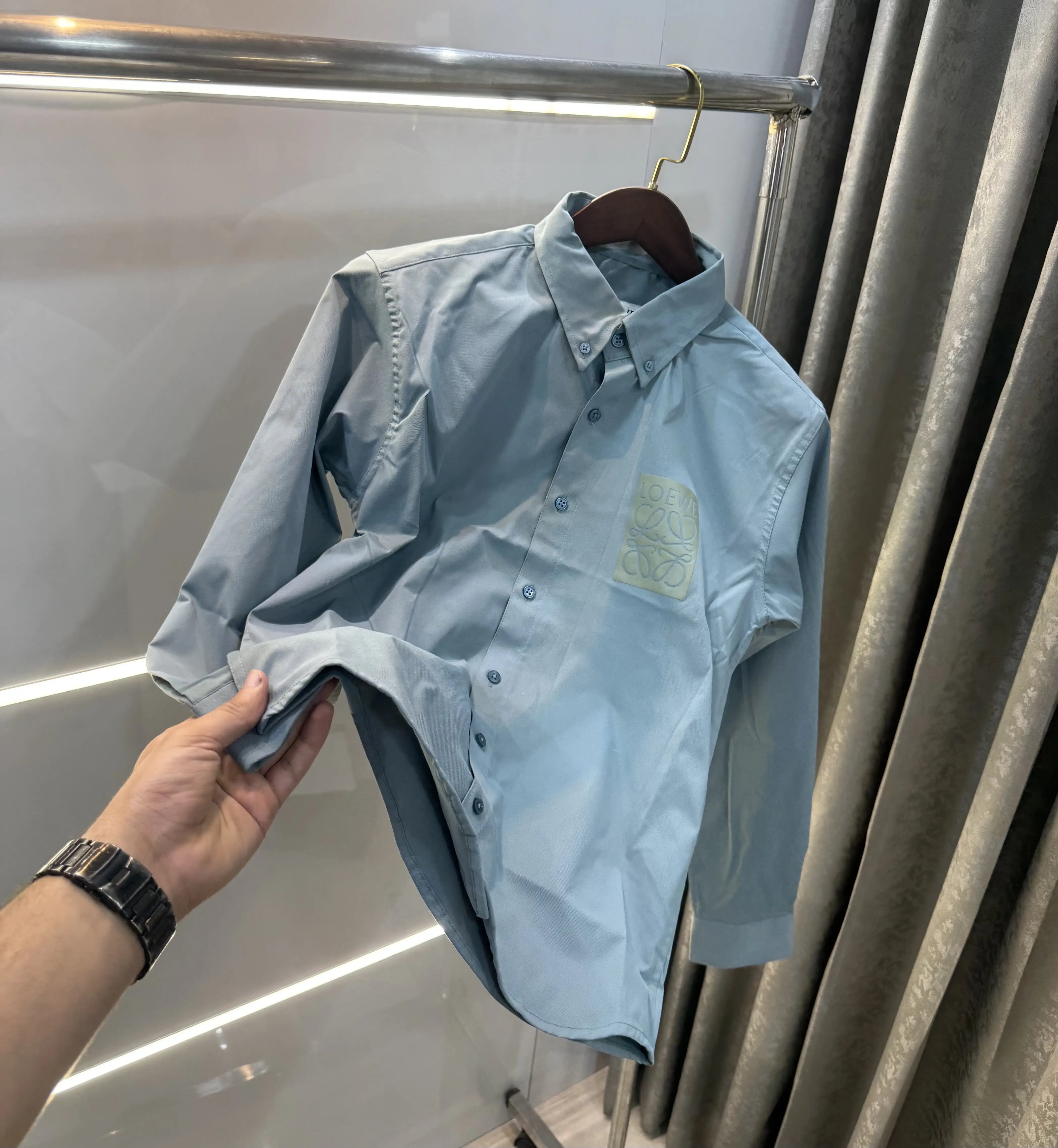Loewe Sky Blue Logo Work Premium Shirt Main image