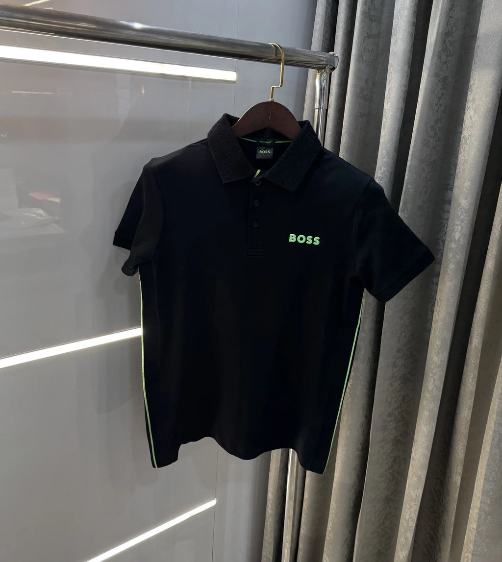 Hug o Bos s Black Logo Work Premium Polo T-shirt
