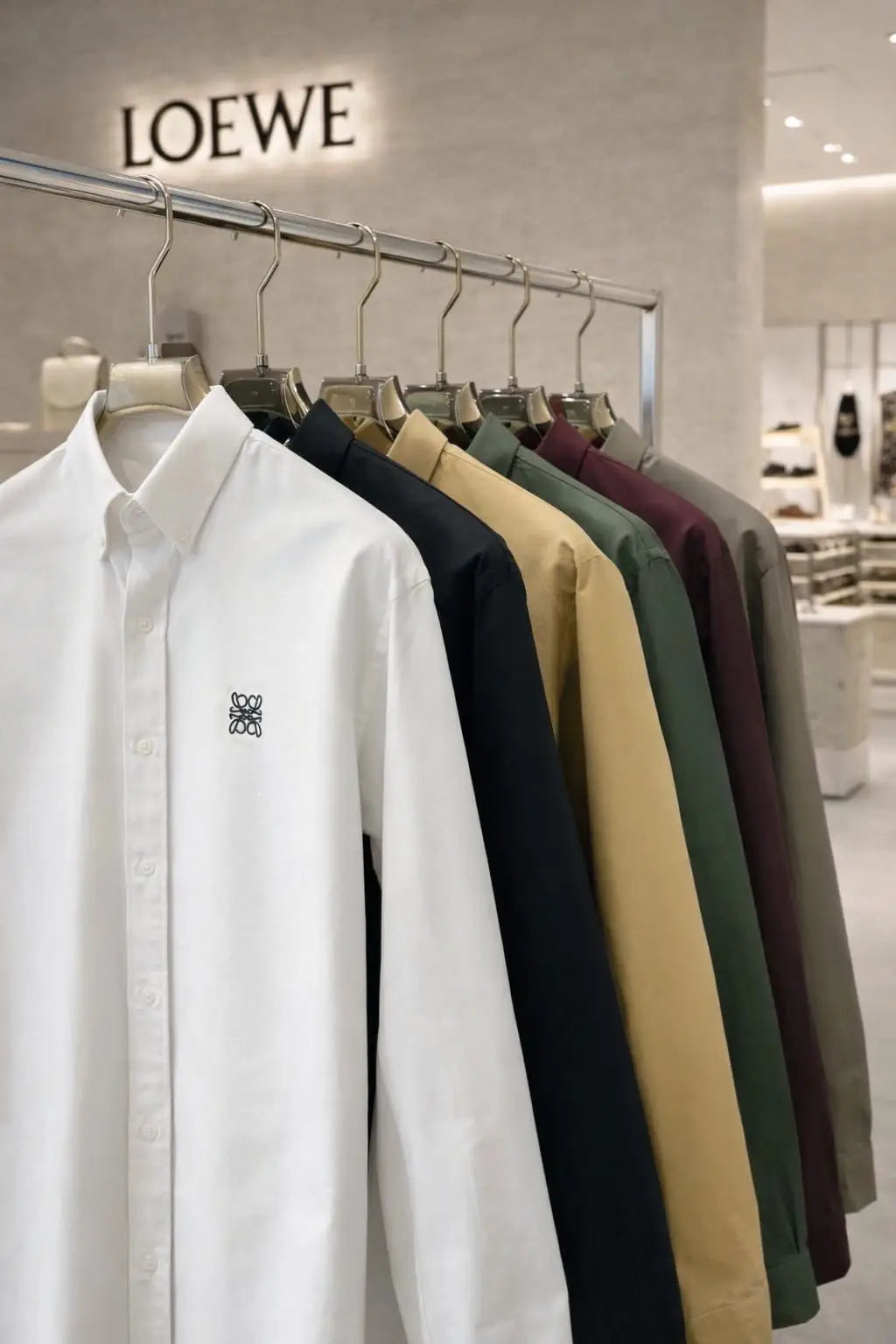 Loewe Wine Embroidery Logo Shirt With Premium Box Packing