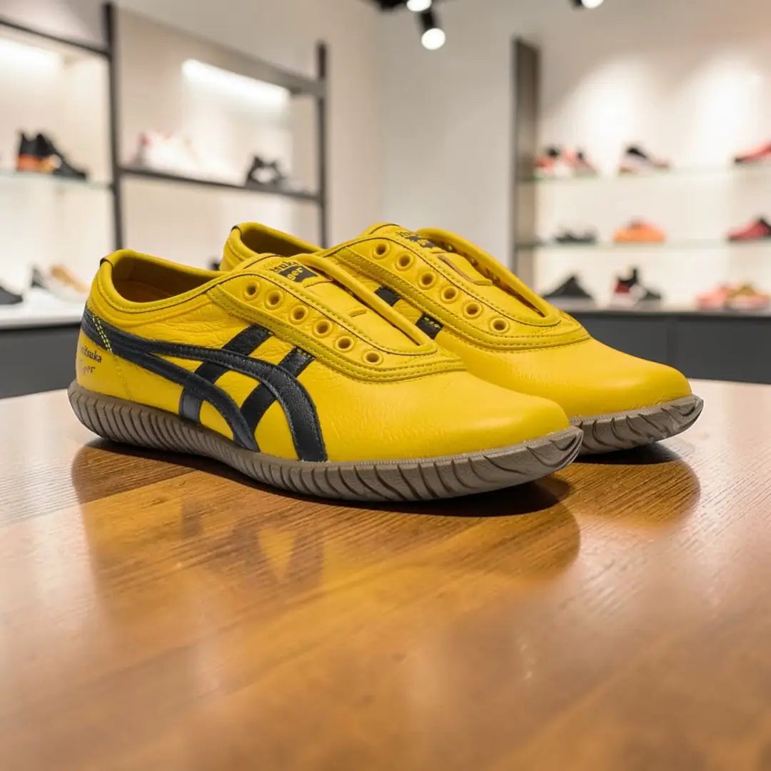 Onitsuka Tiger Tsunahiki Slip-On Sunflower Yellow Black  7A Premium D-2060