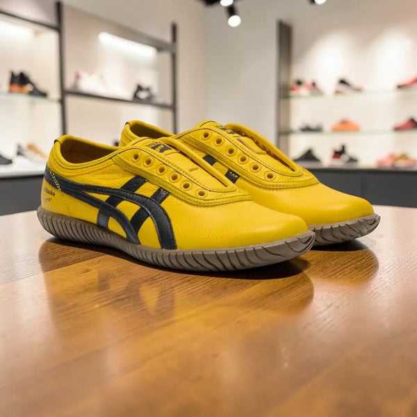 Onitsuka Tiger Tsunahiki Slip-On Sunflower Yellow Black  7A Premium D-2060